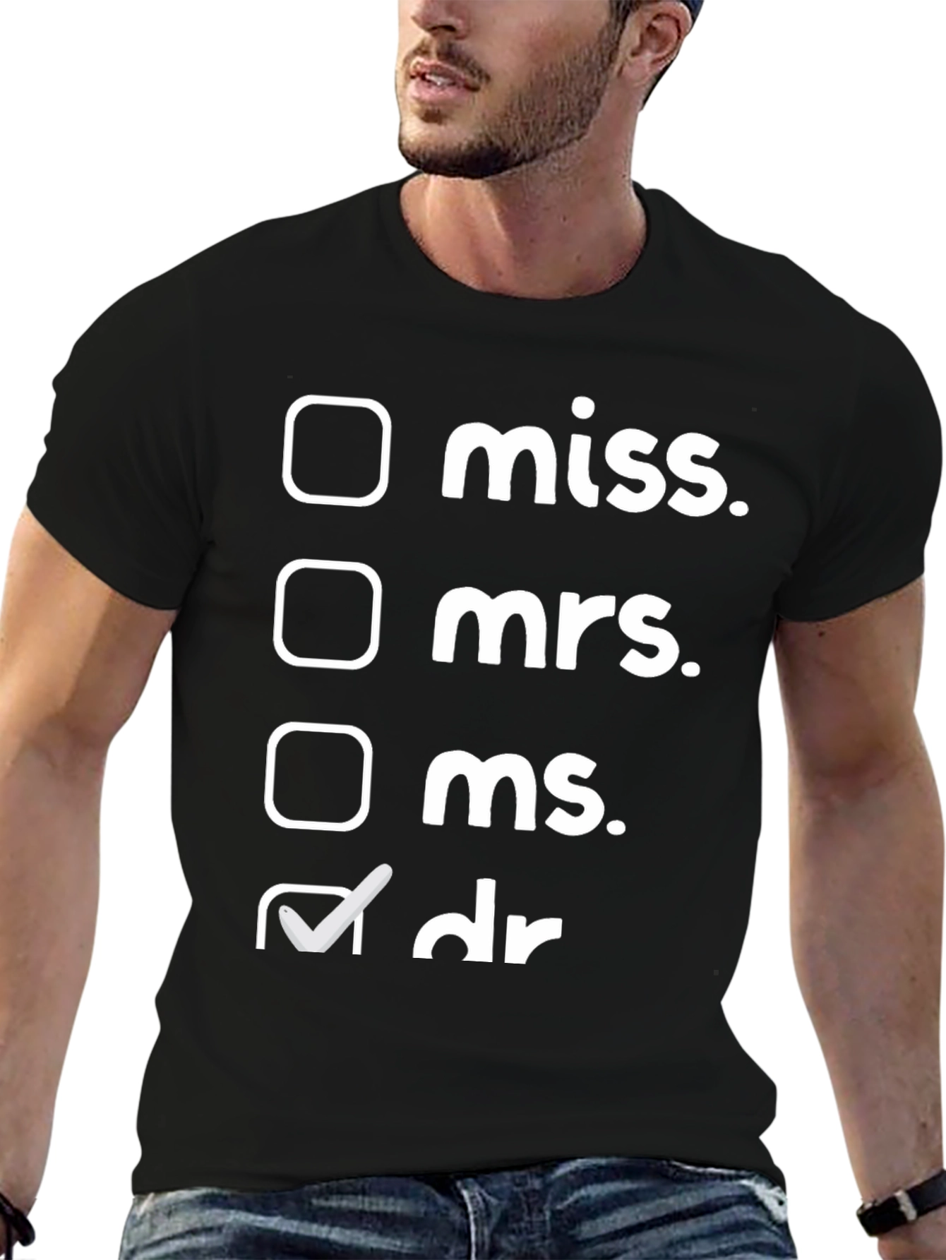 Black Doctor Title Checklist Funny T-Shirt view 6
