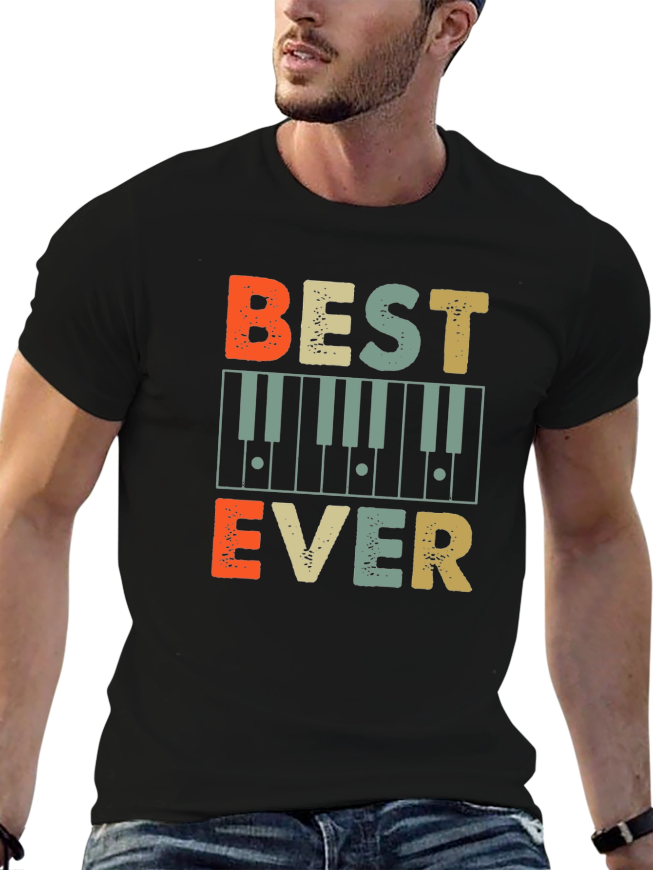 Best Ever Piano T-Shirt - Vintage Music Tee - 6