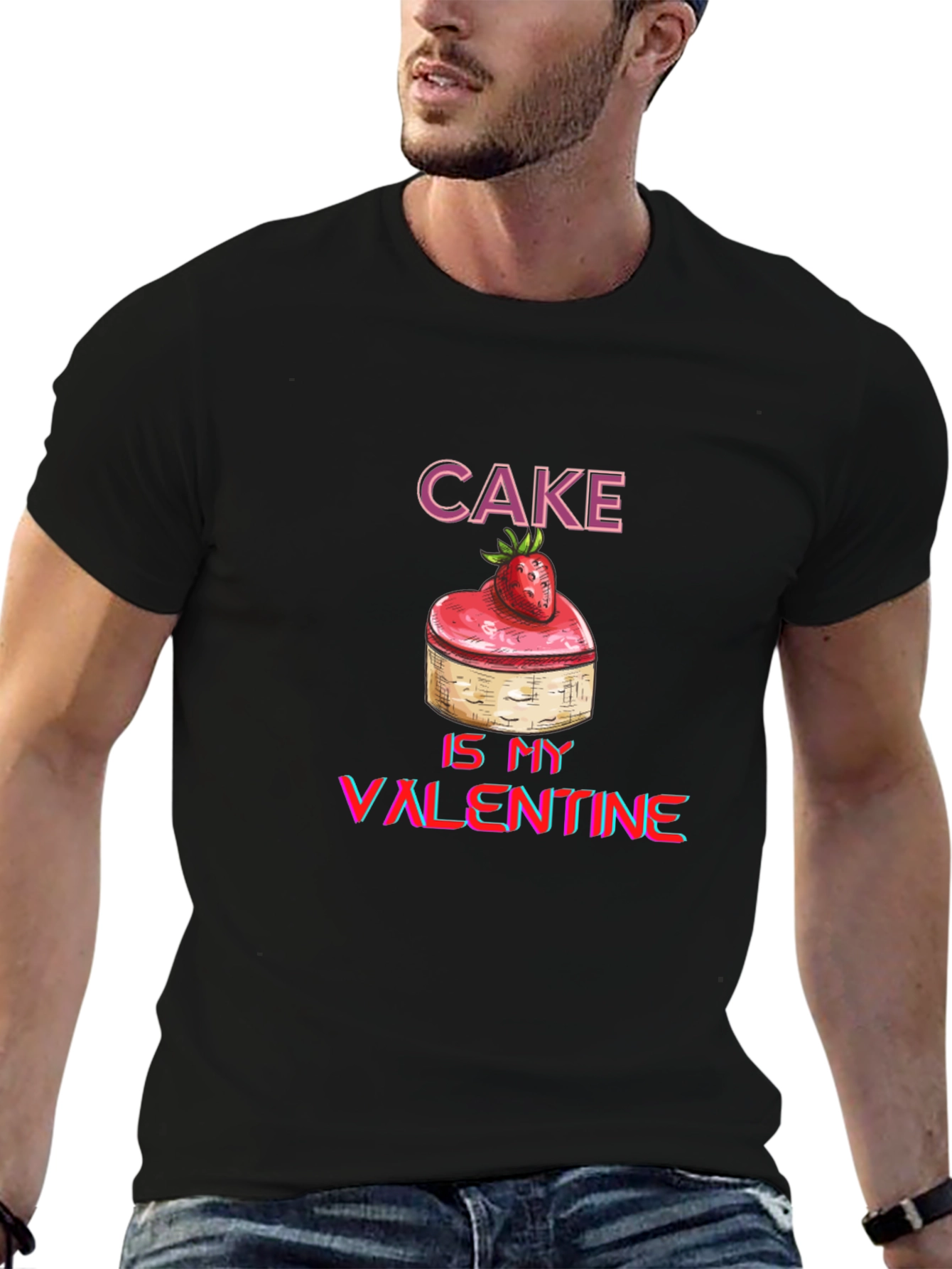 Black Cake Is My Valentine Graphic Tee view 6