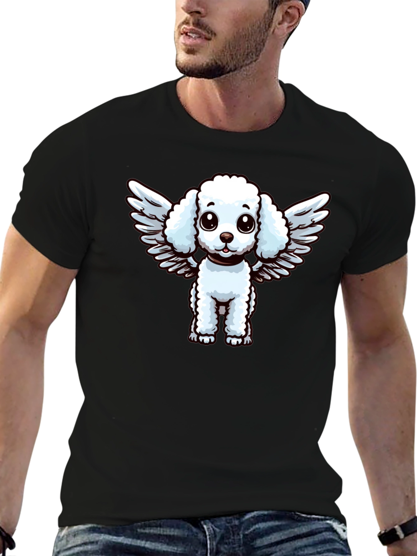 Black Angel Poodle Graphic Tee - Unique Dog Lover Gift view 6