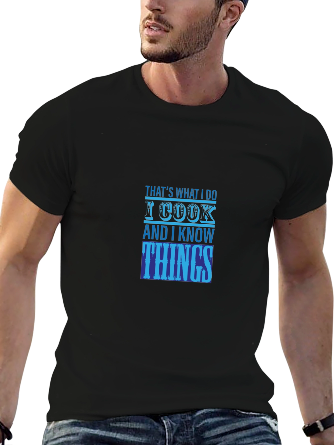 Black I Cook & I Know Things Graphic Tee view 6