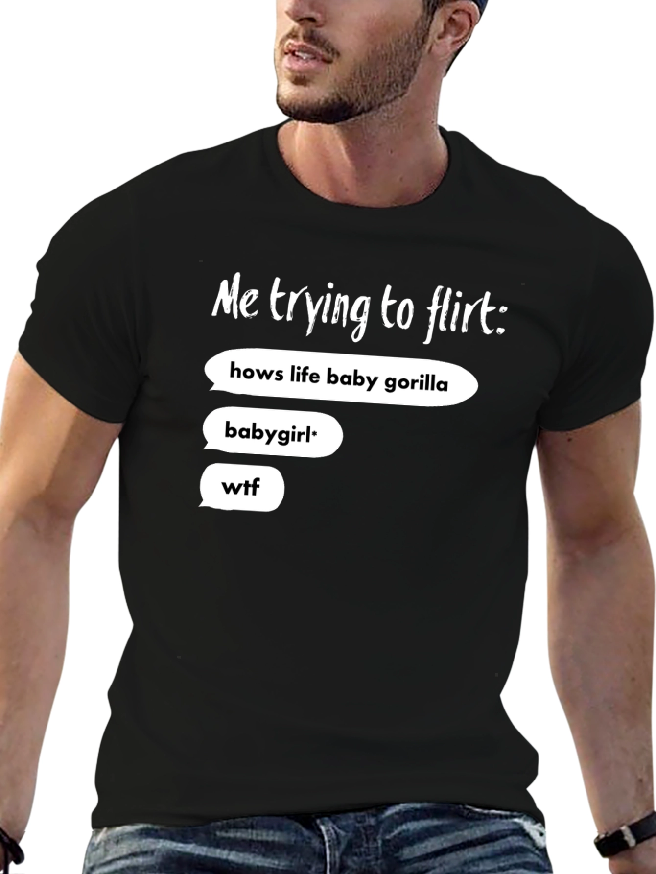 Black Me Trying To Flirt Funny Graphic Tee view 6