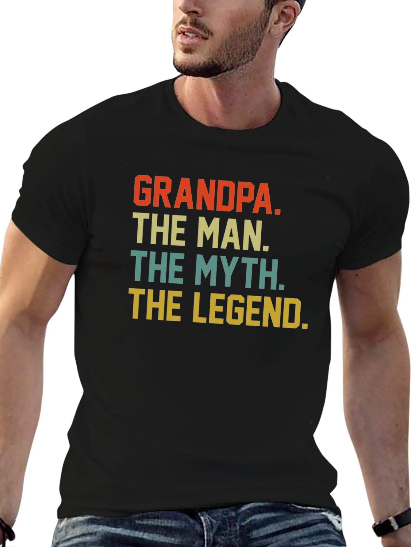 Black Grandpa The Man, The Myth, The Legend T-Shirt view 6