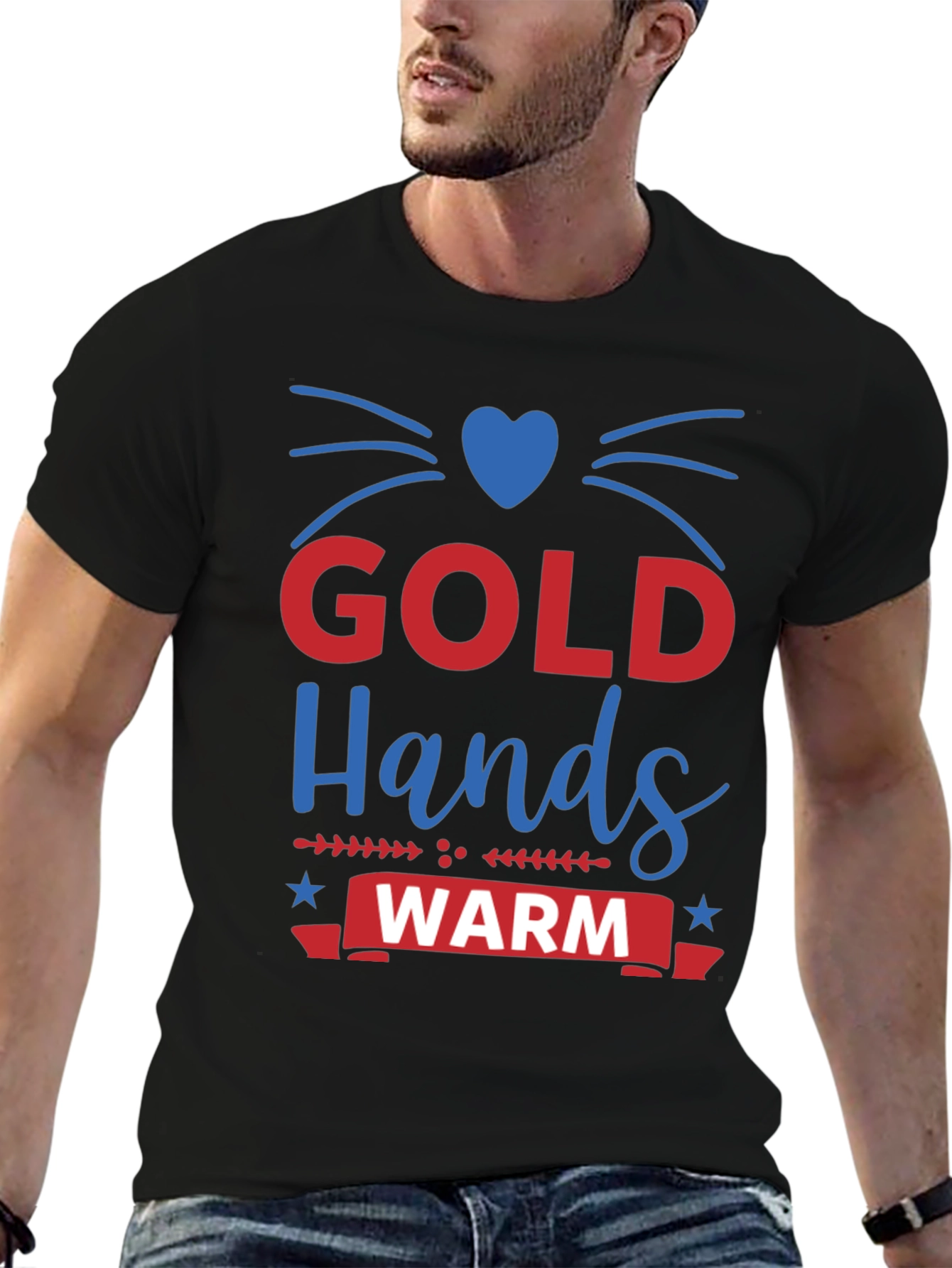 Black Gold Hands Warm Heart Tee view 6
