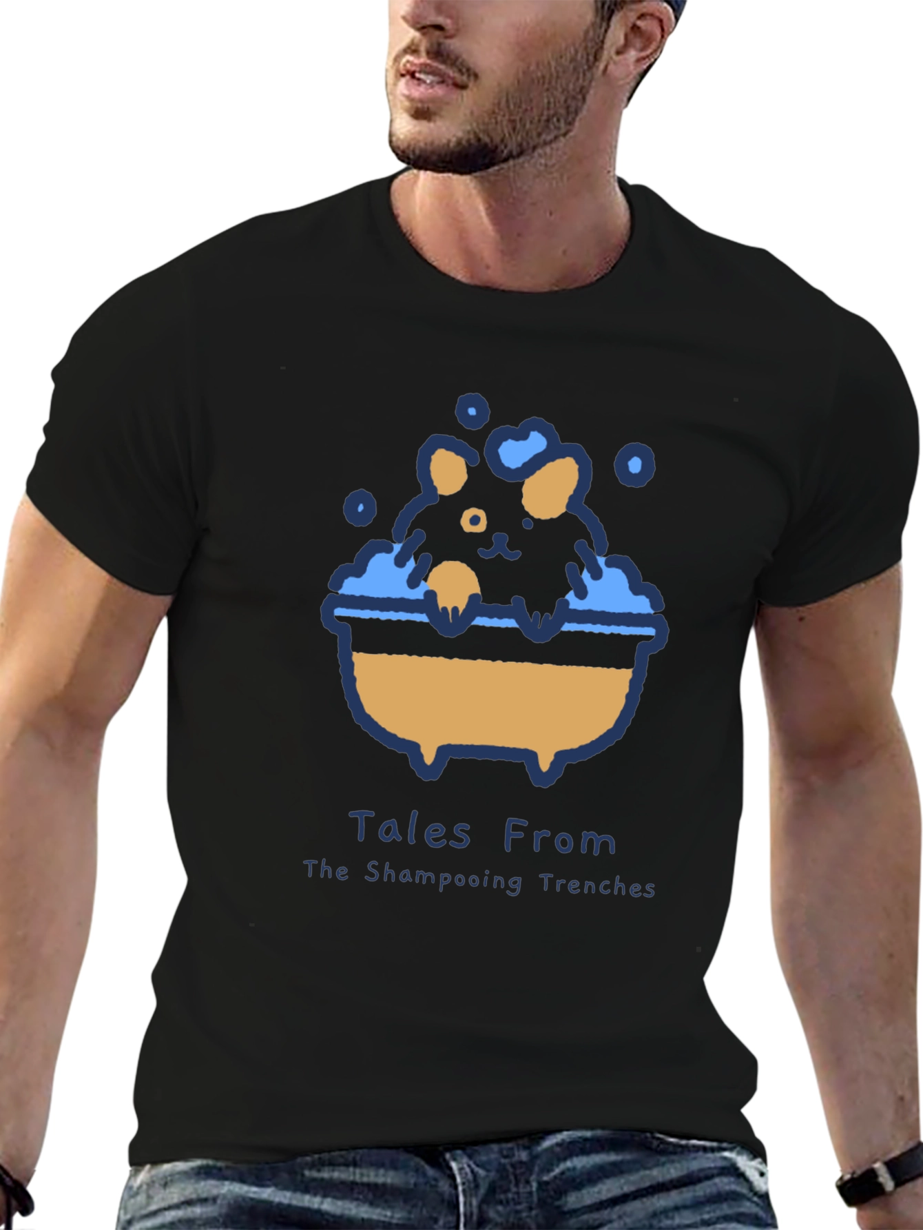 Black Tales From The Shampooing Trenches T-Shirt view 6
