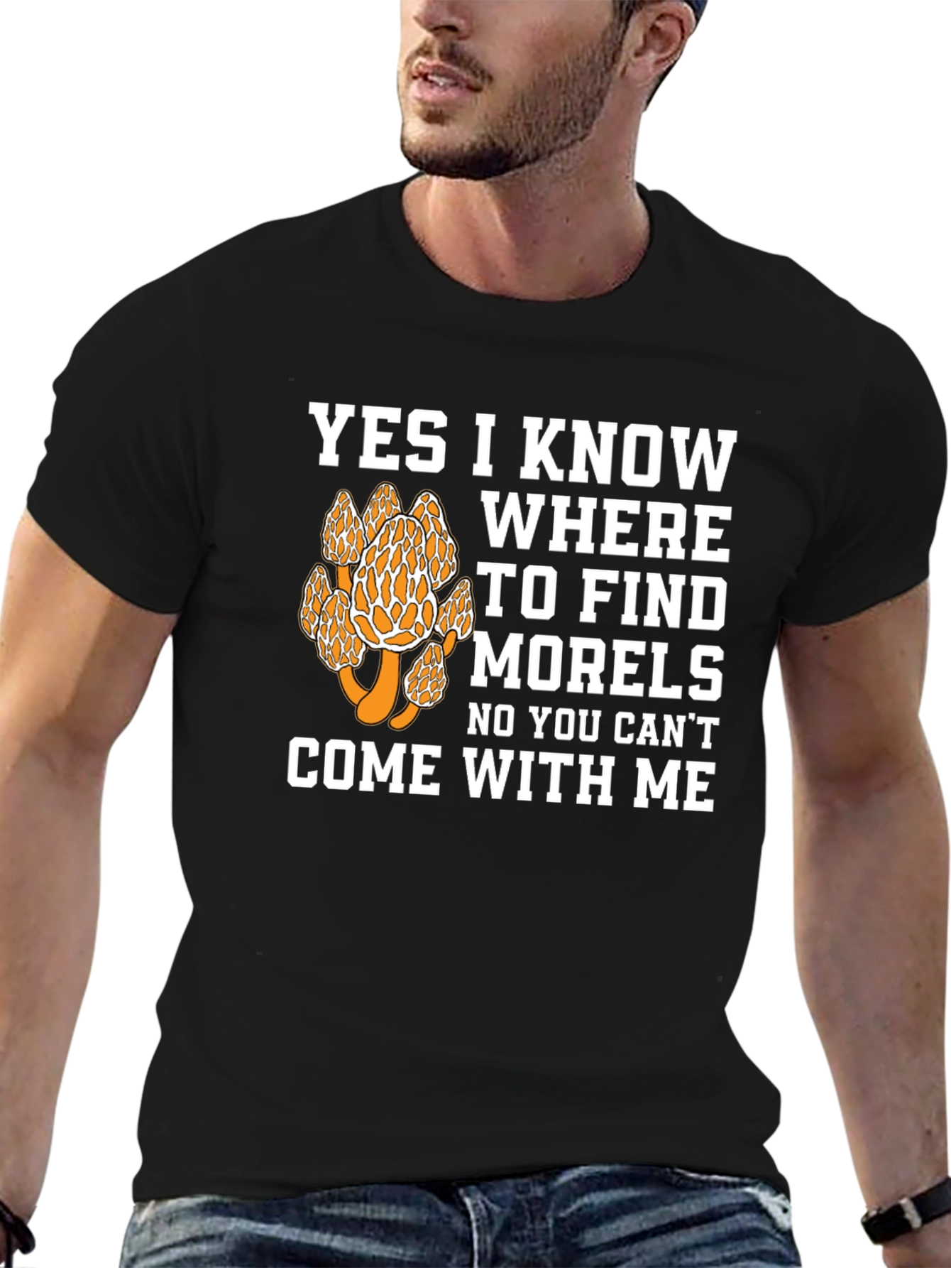 Black Morel Mushroom Hunting T-Shirt view 6