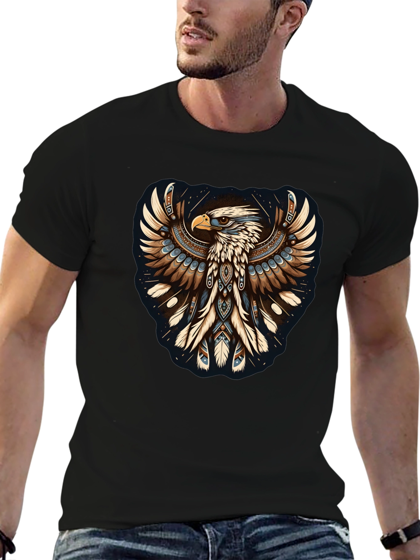 Black Eagle Graphic Tee - Mens Black T-Shirt view 6