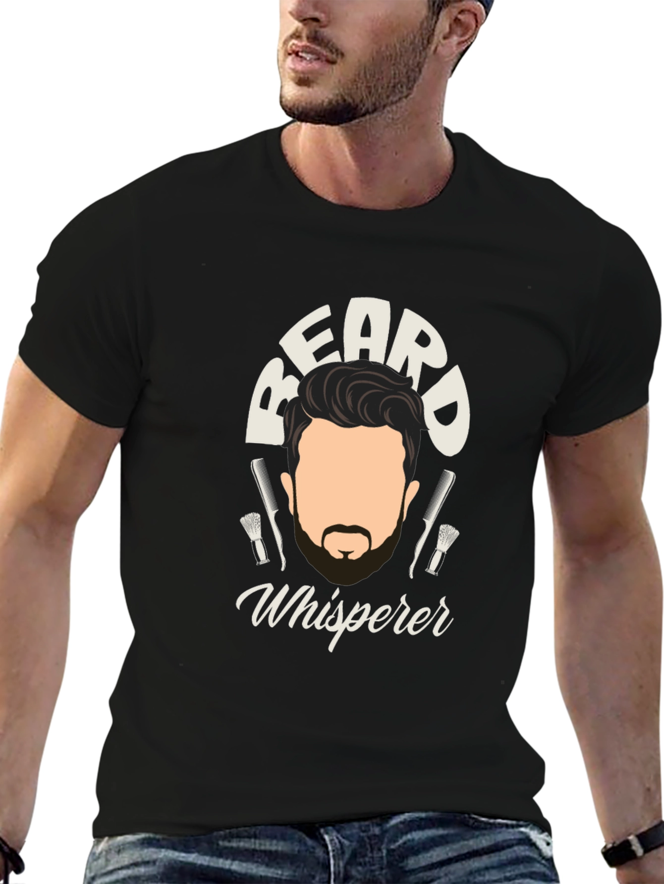 Black Beard Whisperer Graphic Tee - Barber Gift view 6