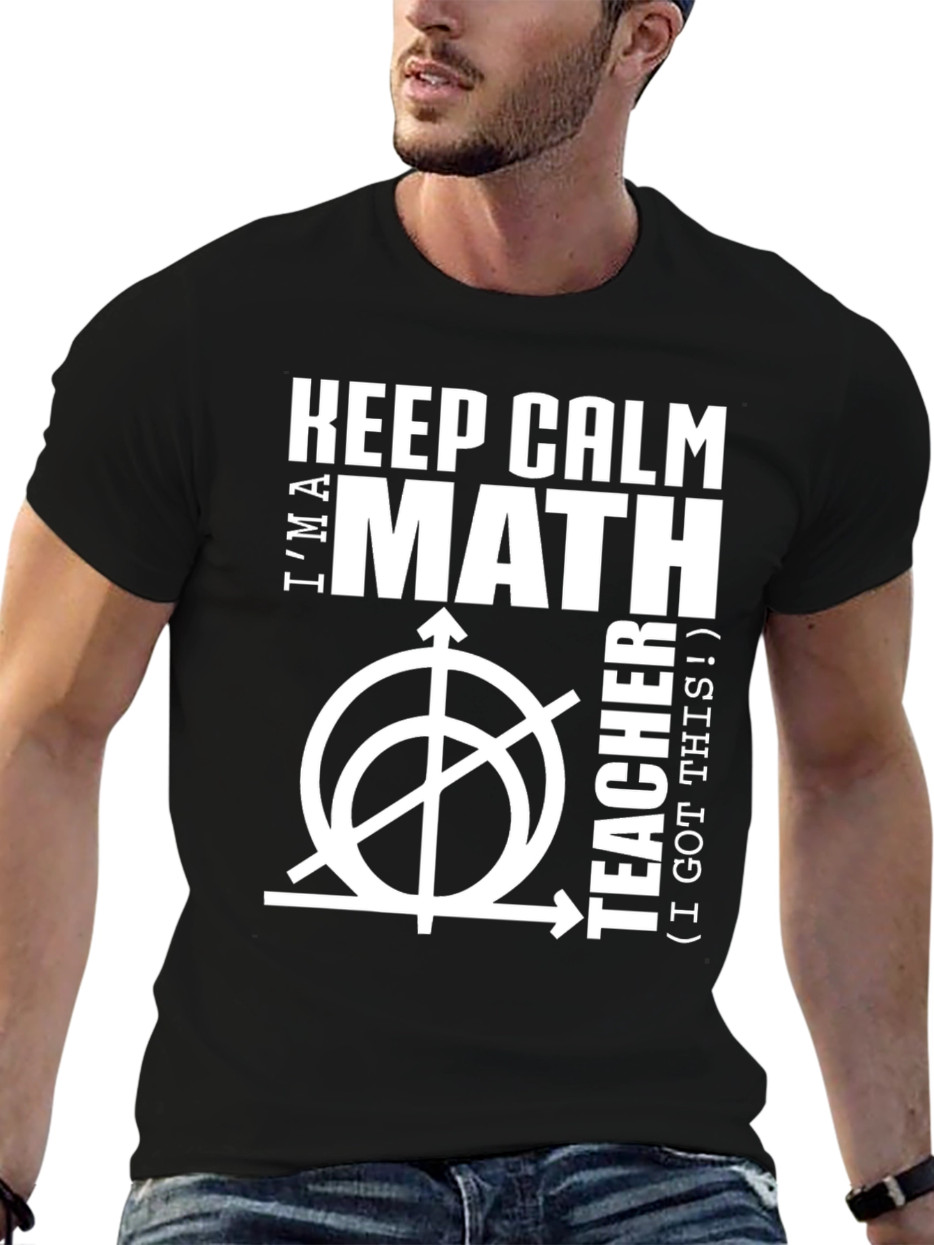 Black Keep Calm I'm A Math Teacher T-Shirt view 6