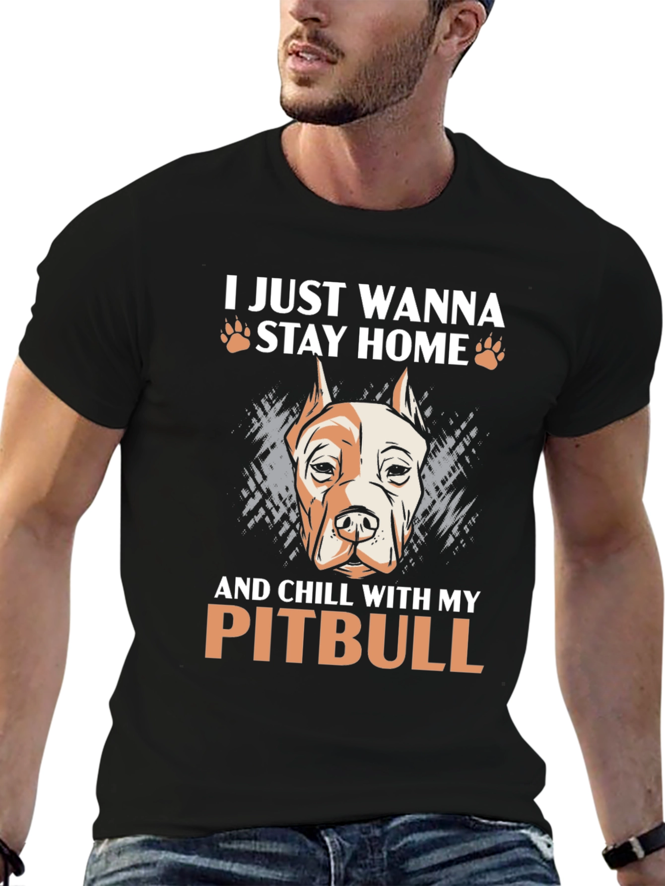Black Chill With My Pitbull Graphic Tee view 6