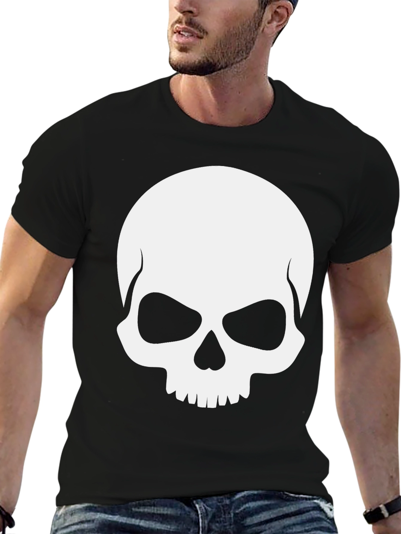 Black Skull Graphic Black T-Shirt view 6
