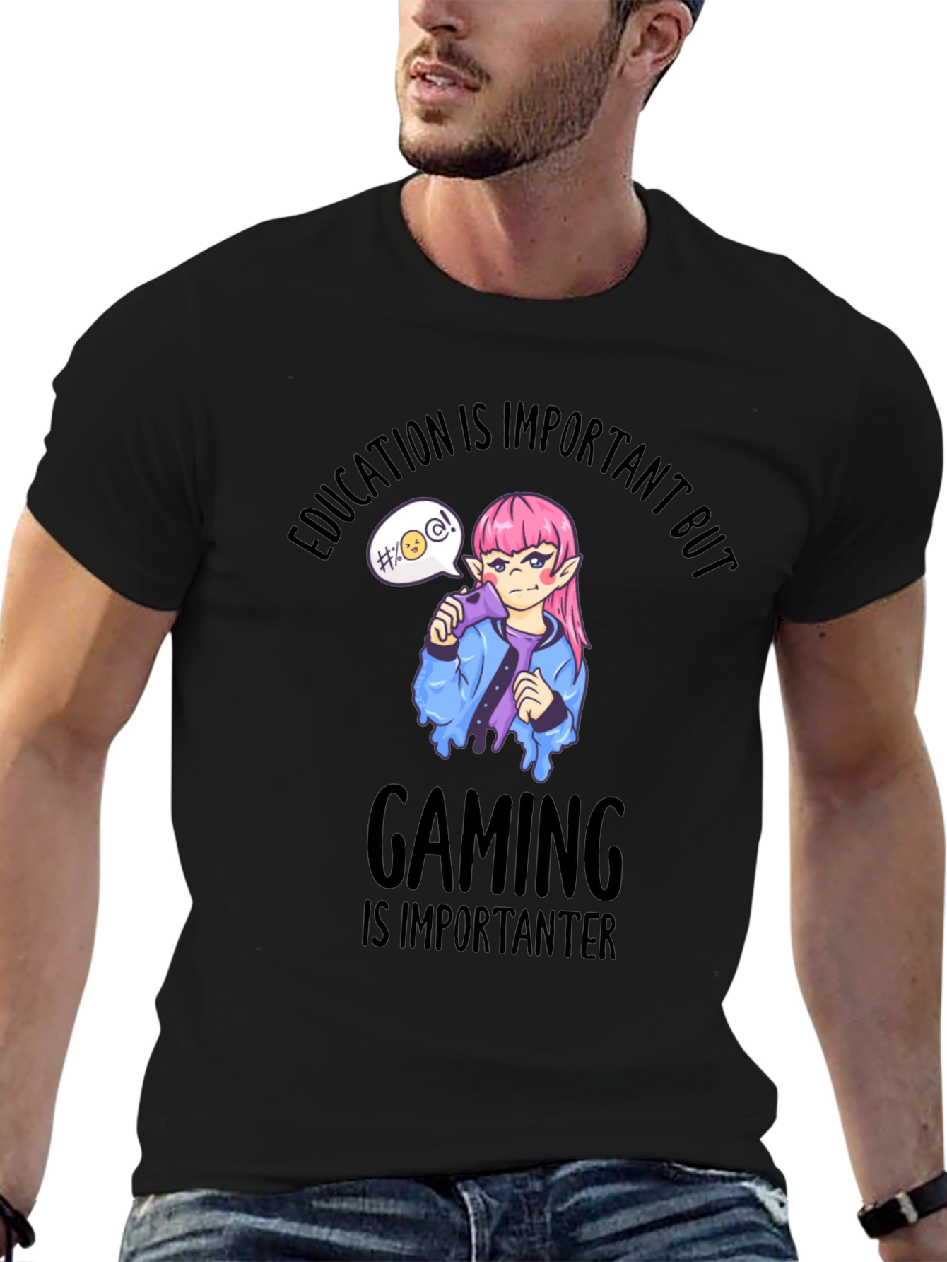 Black Gaming is Importanter T-Shirt view 6