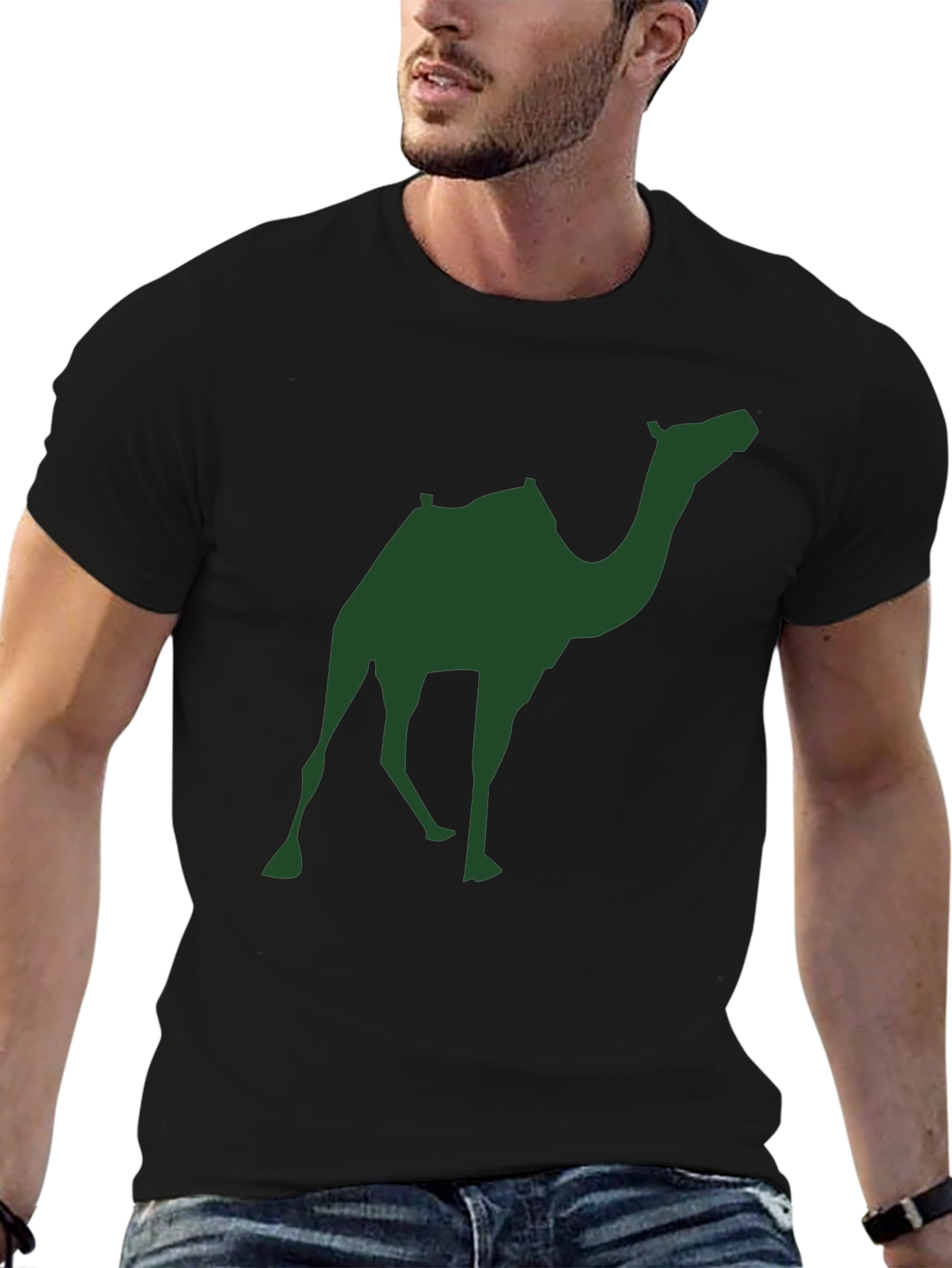 Black Camel Silhouette Graphic Tee - Men's Black T-Shirt view 6