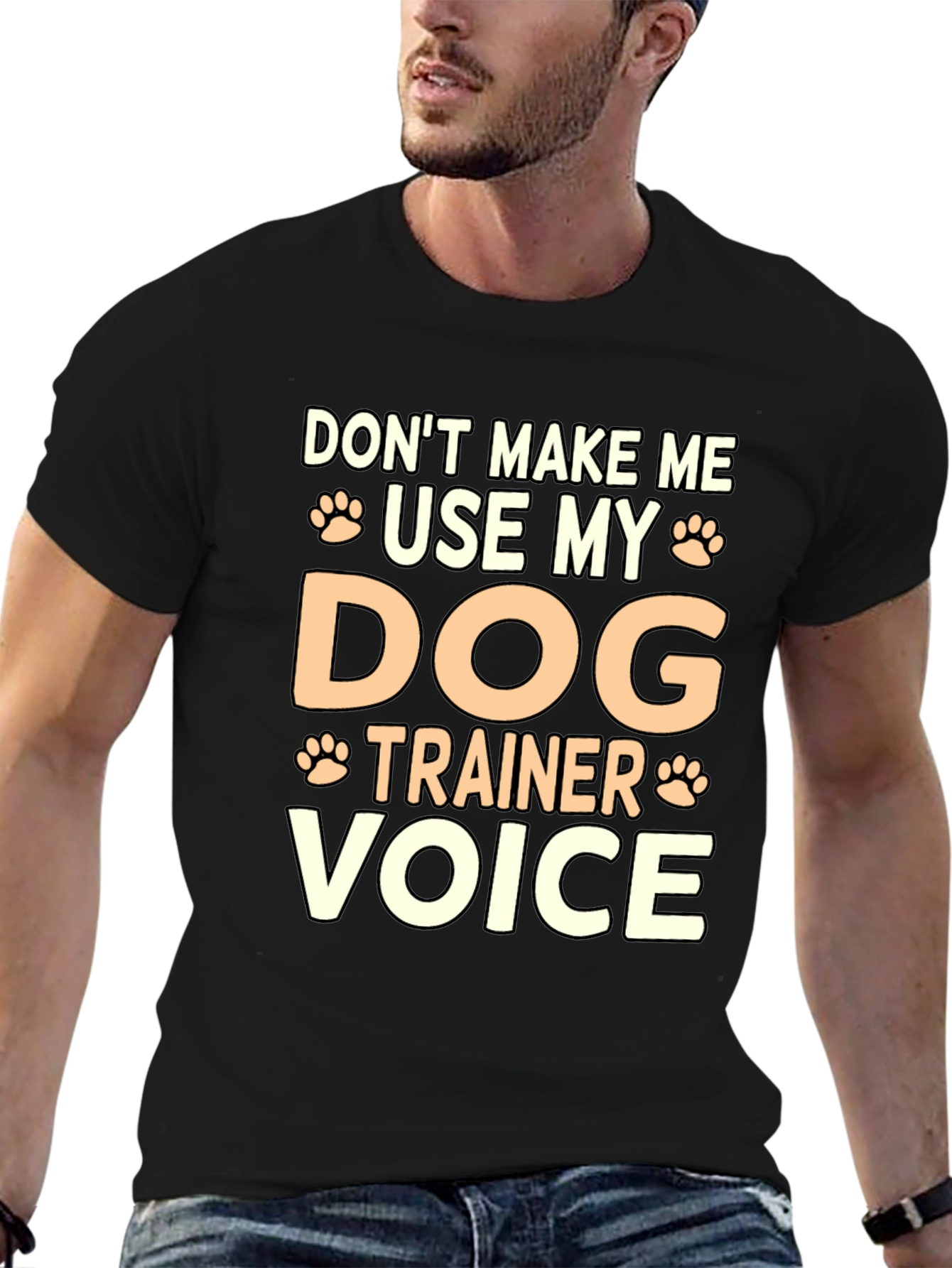 Black Dog Trainer Voice Graphic Tee - Funny Dog Lover Gift view 6