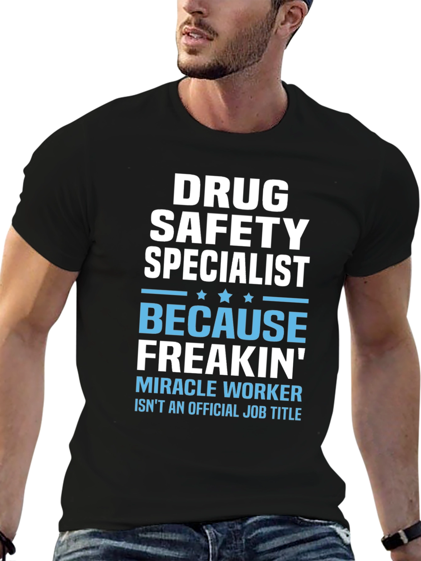 Black Drug Safety Specialist Funny T-Shirt view 6