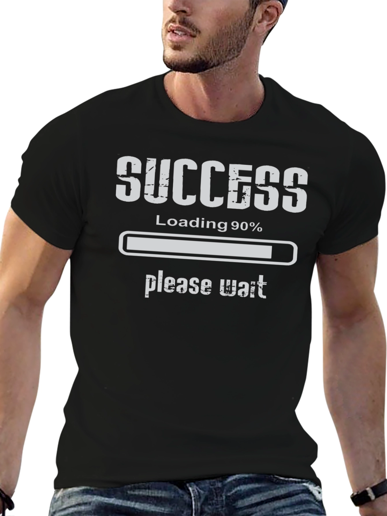 Black Success Loading T-Shirt - Please Wait Funny Novelty Tee view 6