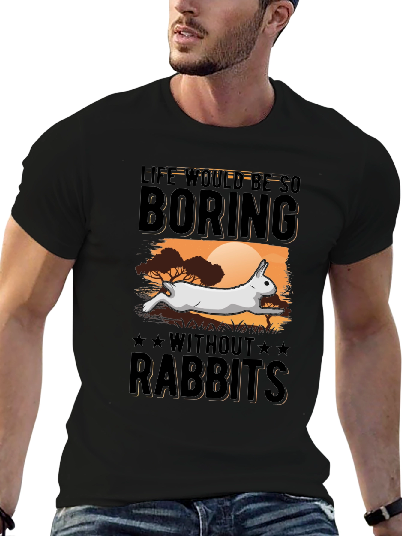 Black Life Without Rabbits T-Shirt view 6