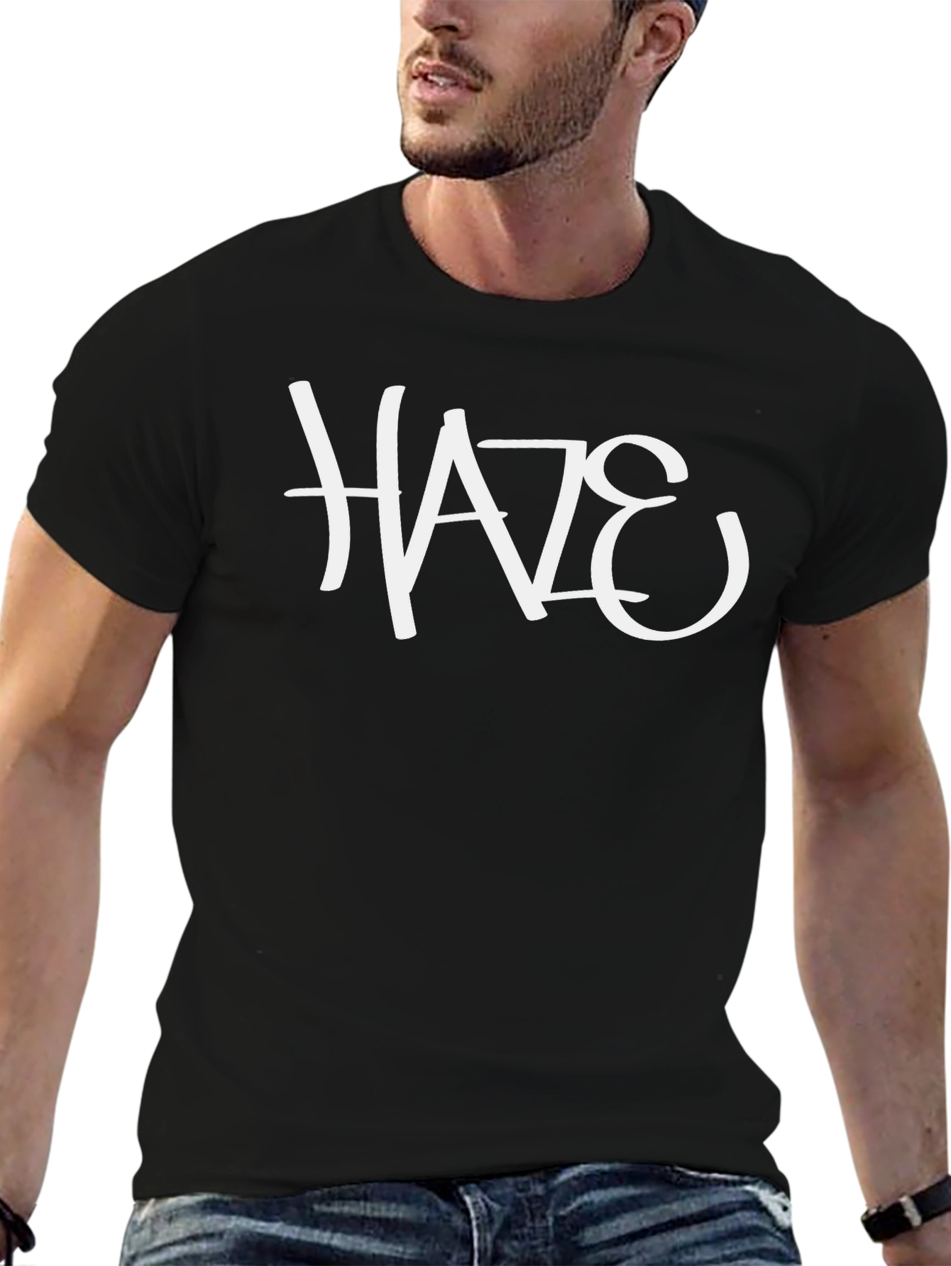 Black Haze Graphic Print Black T-Shirt view 6