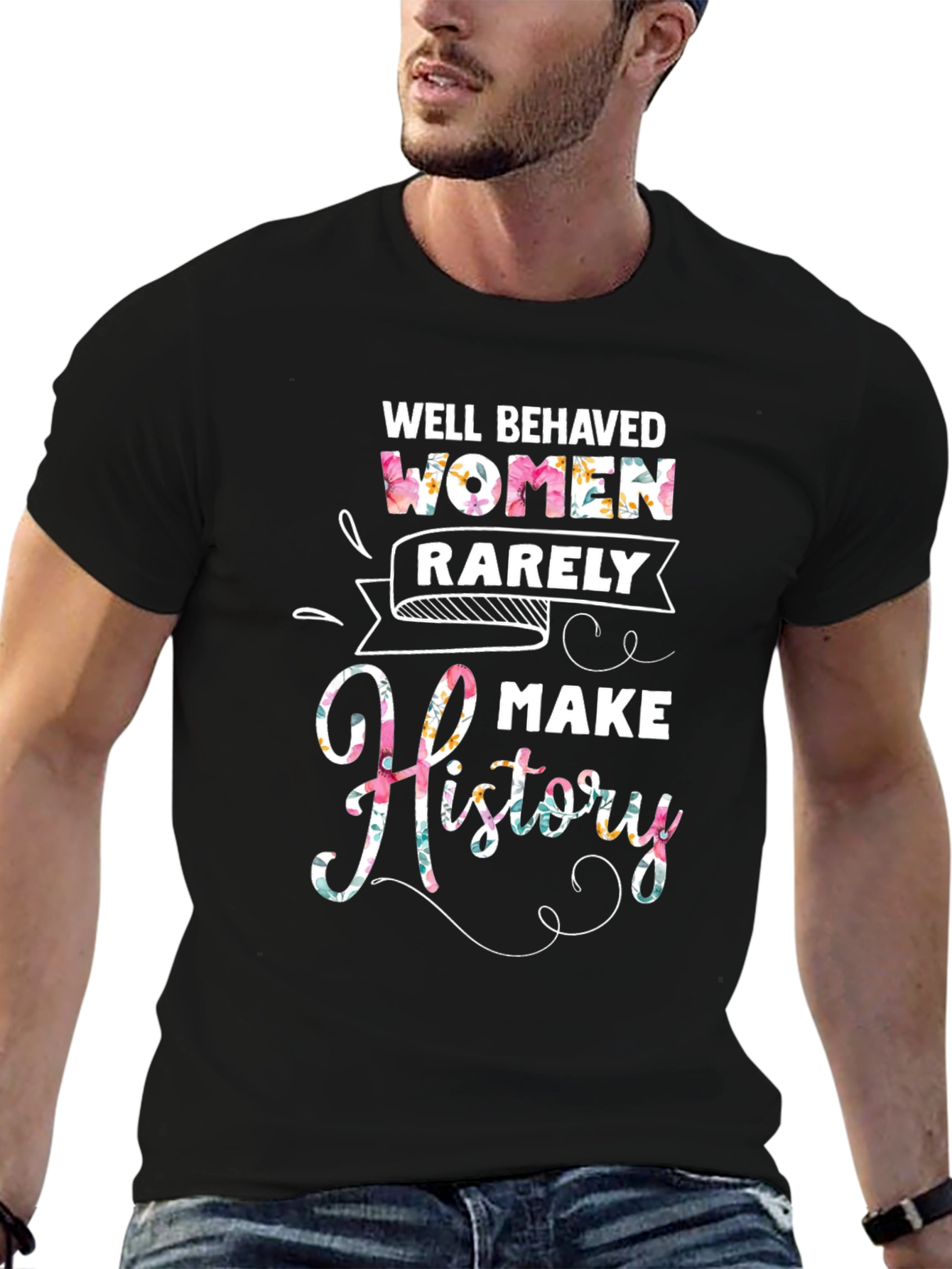 Black Well Behaved Women History T-Shirt view 6