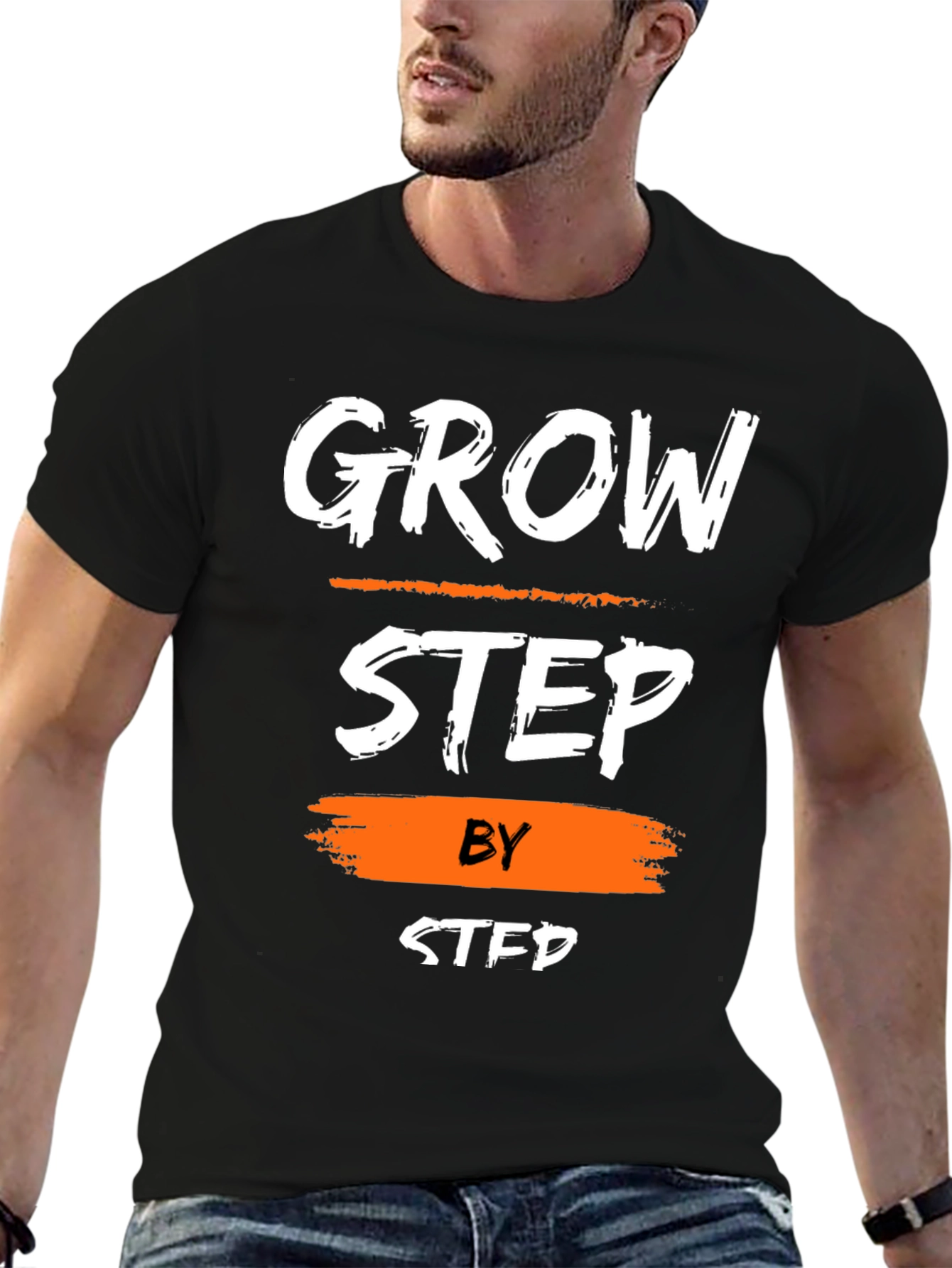Black Grow Step By Step Black T-Shirt view 6