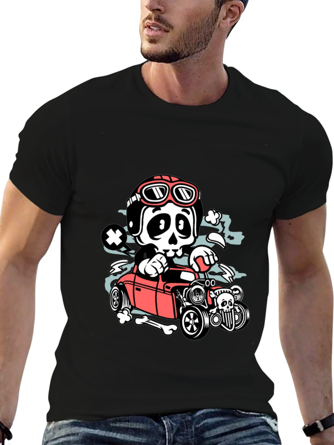 Skull Hot Rod T-Shirt - Rocker Style - 6