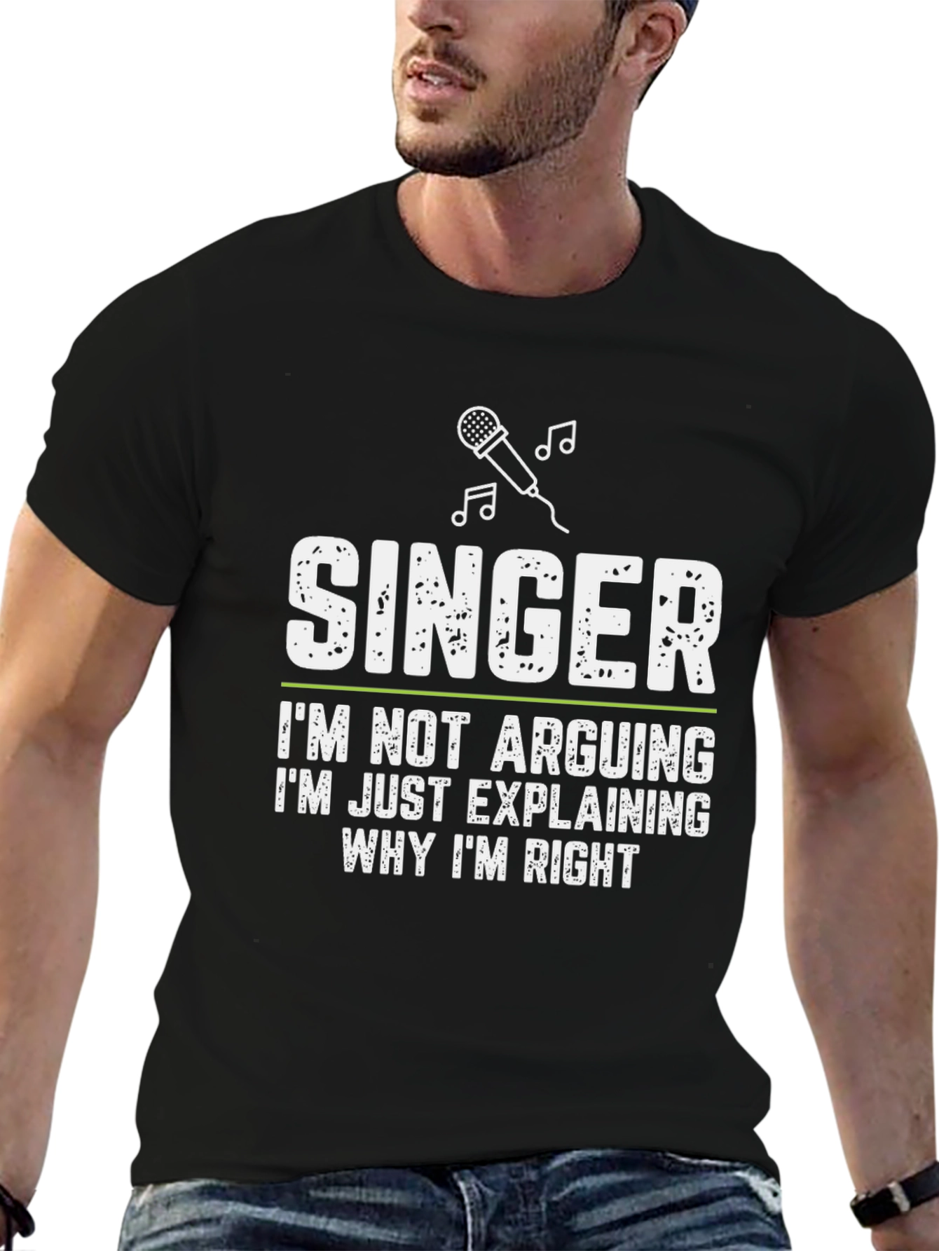 Black Singer Explaining Why I'm Right T-Shirt view 6