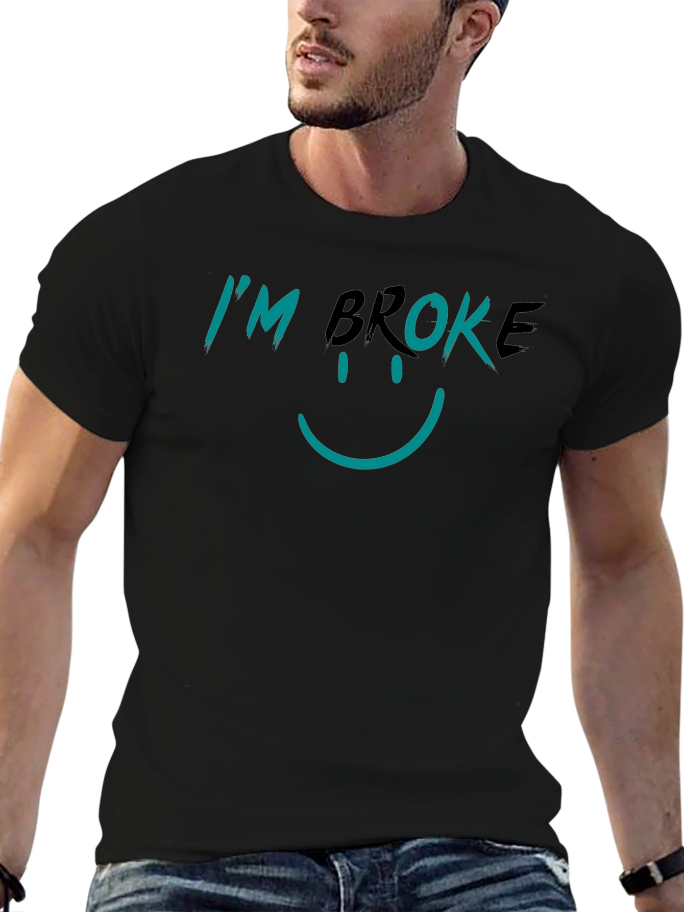 I'm Broke Graphic T-Shirt - Black - 6