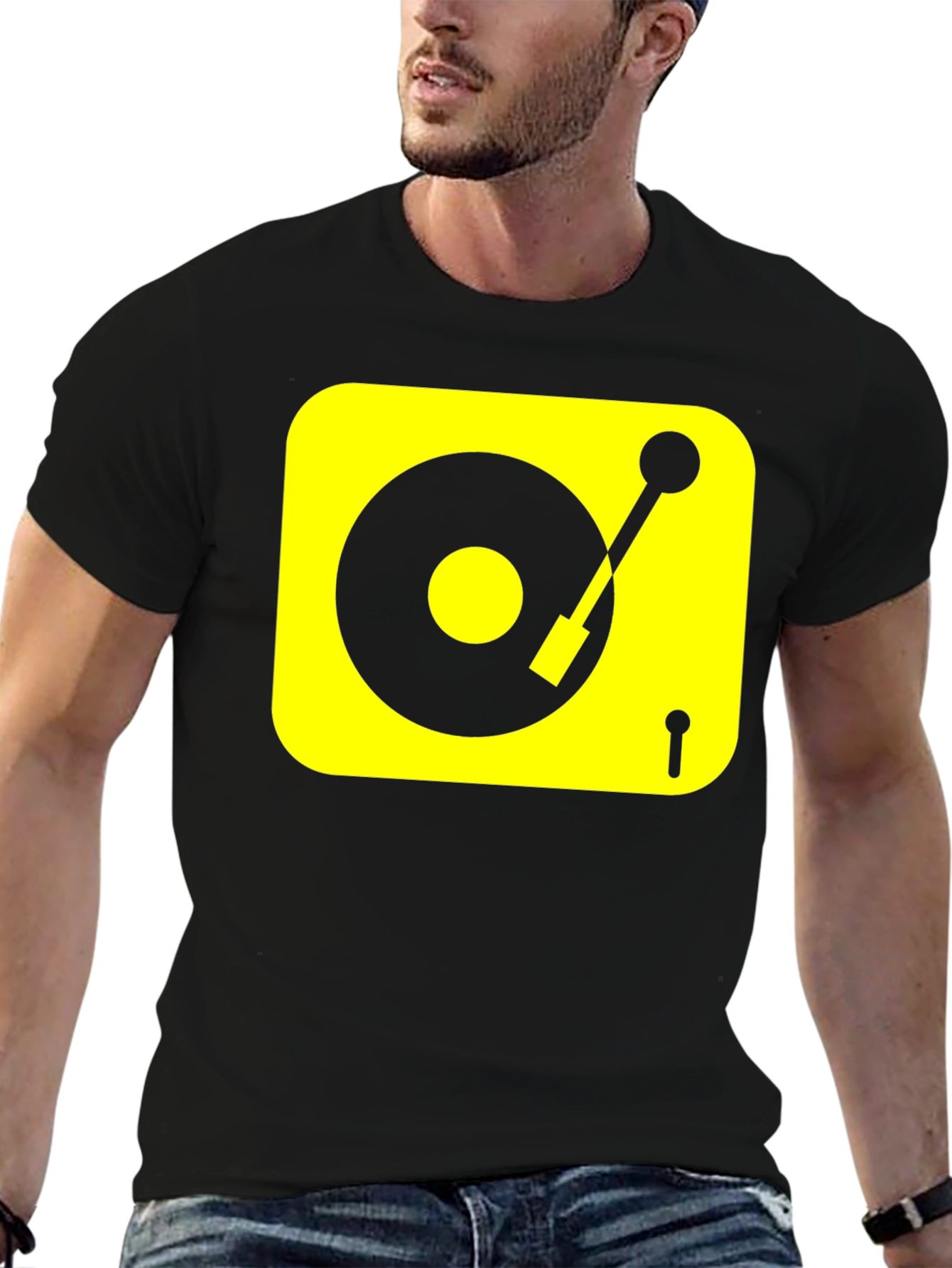 Black DJ Turntable Graphic Tee - Black view 6