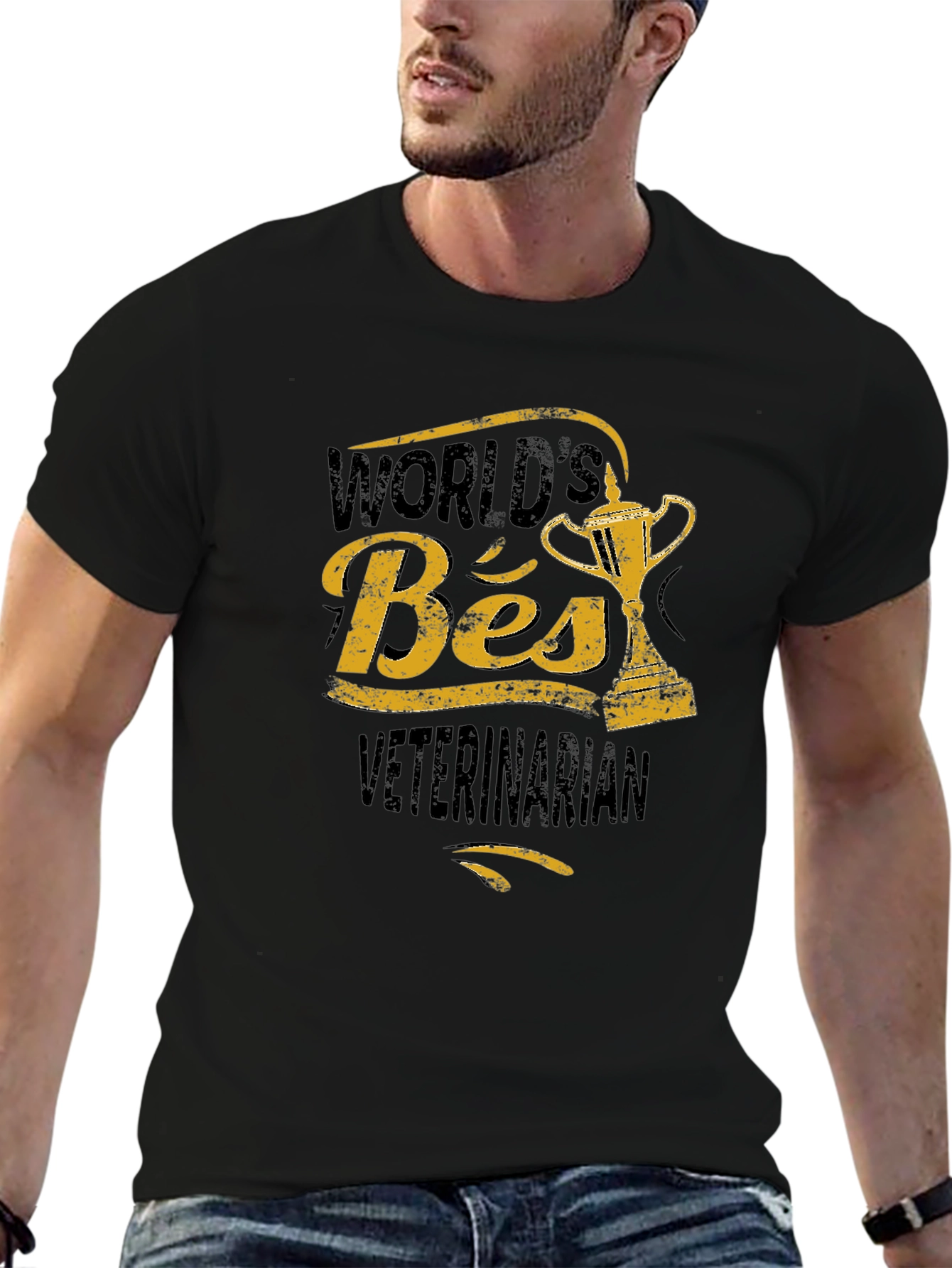 World's Best Veterinarian Black T-Shirt - 6