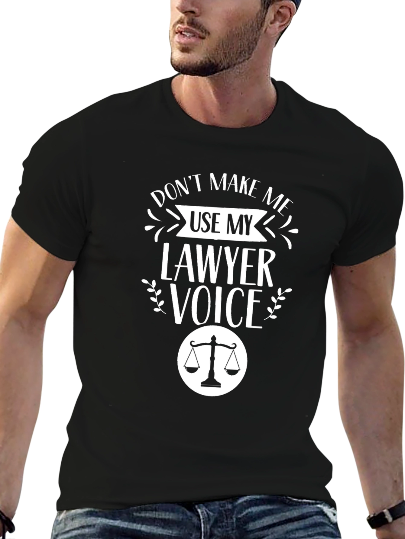 Black Lawyer Voice Graphic Tee - Funny Attorney T-Shirt view 6