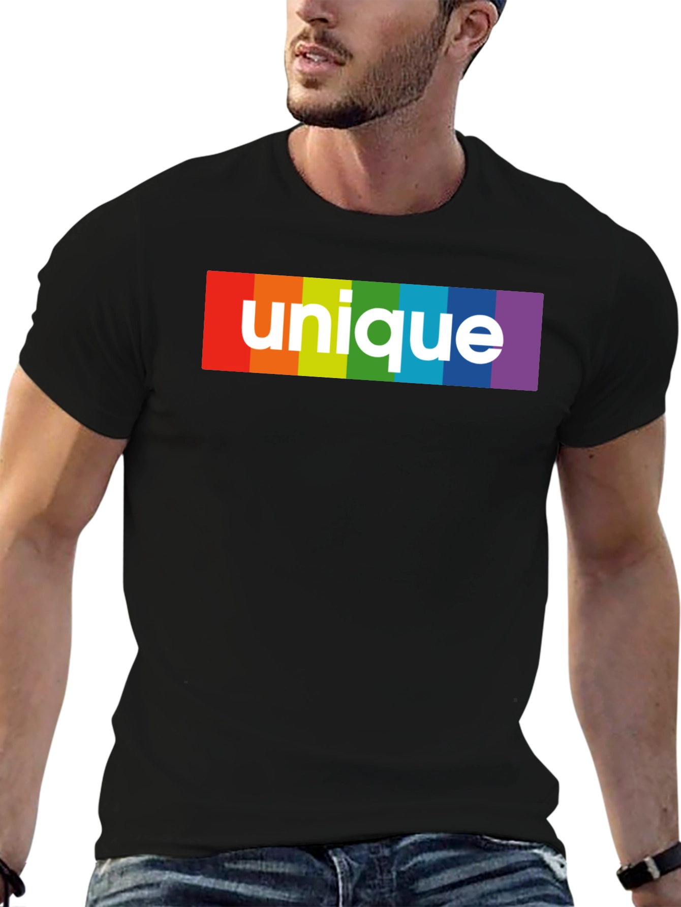 Unique Rainbow Pride Graphic Tee - Black - 6