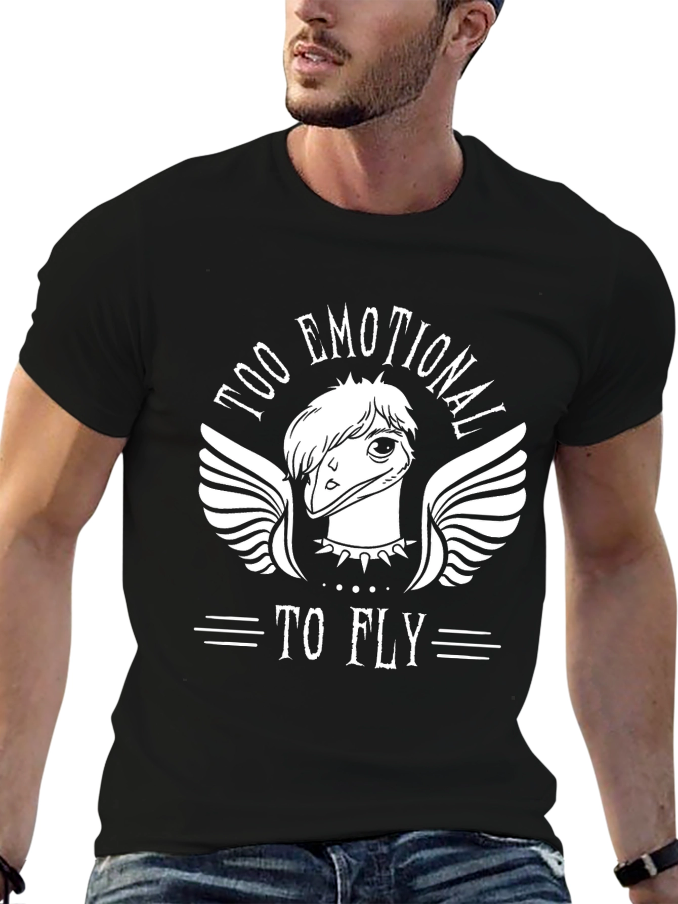 Black Emotional Ostrich Graphic Tee view 6