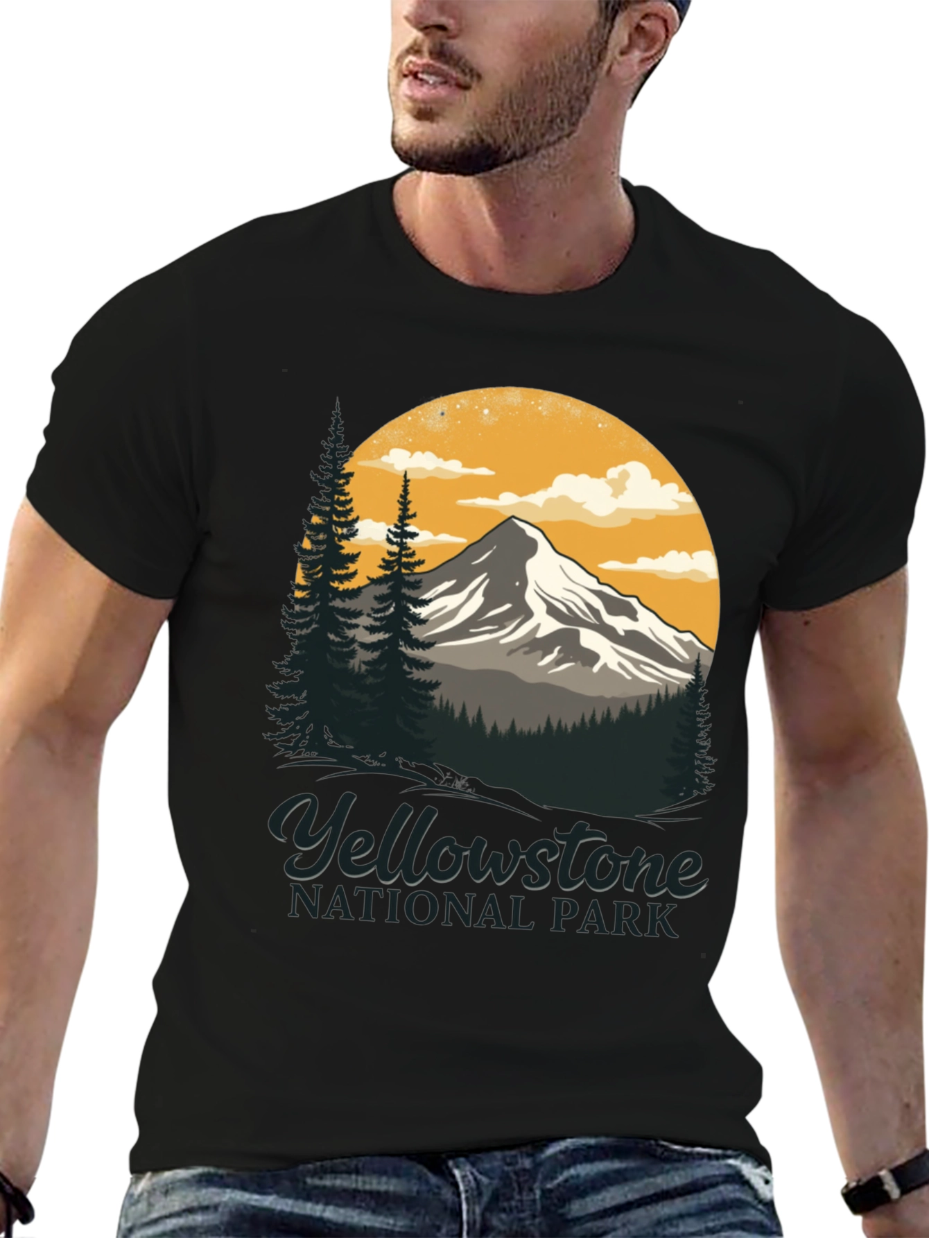 Black Yellowstone National Park Graphic T-Shirt view 6