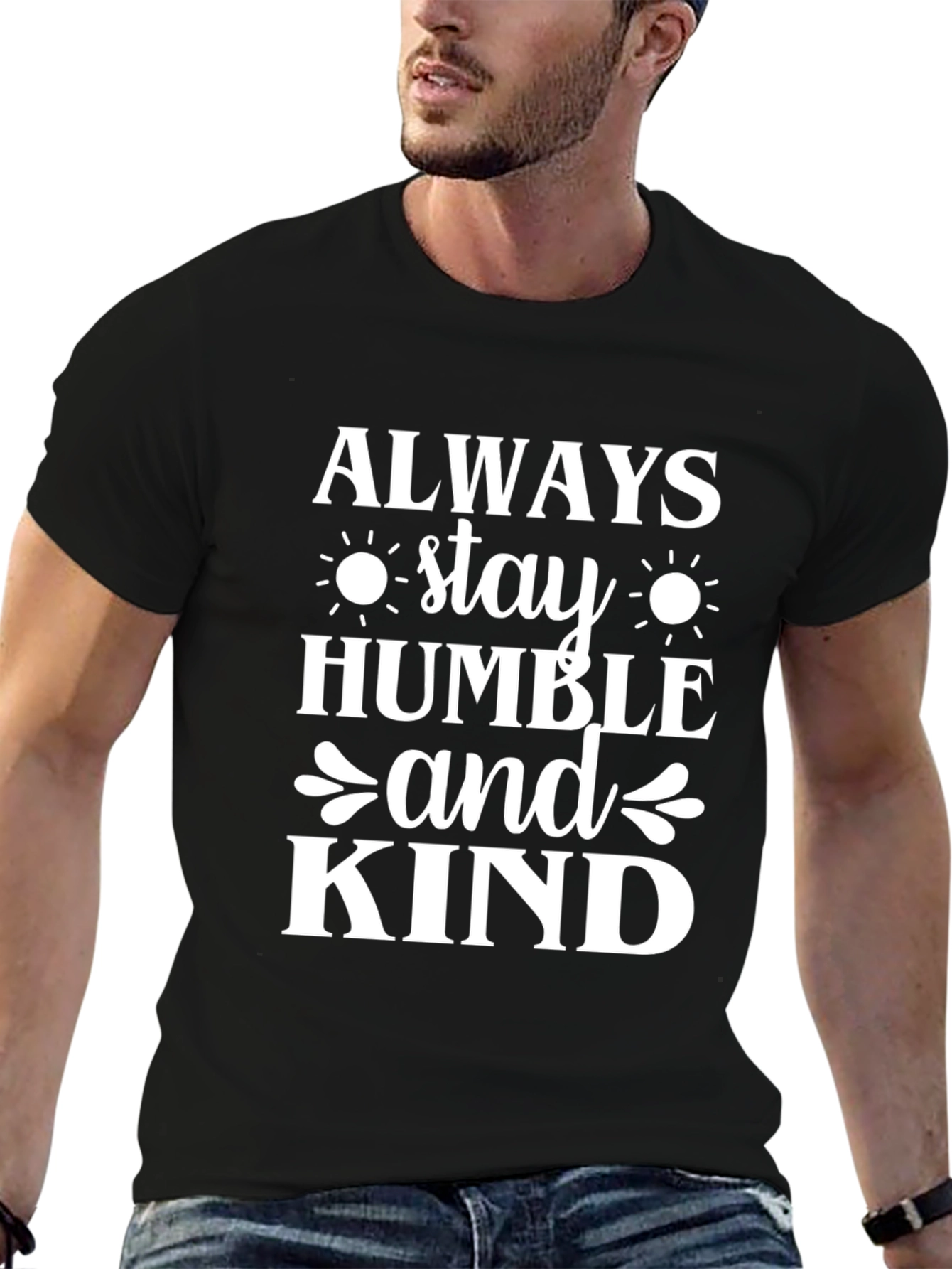 Black Always Stay Humble and Kind Black T-Shirt view 6