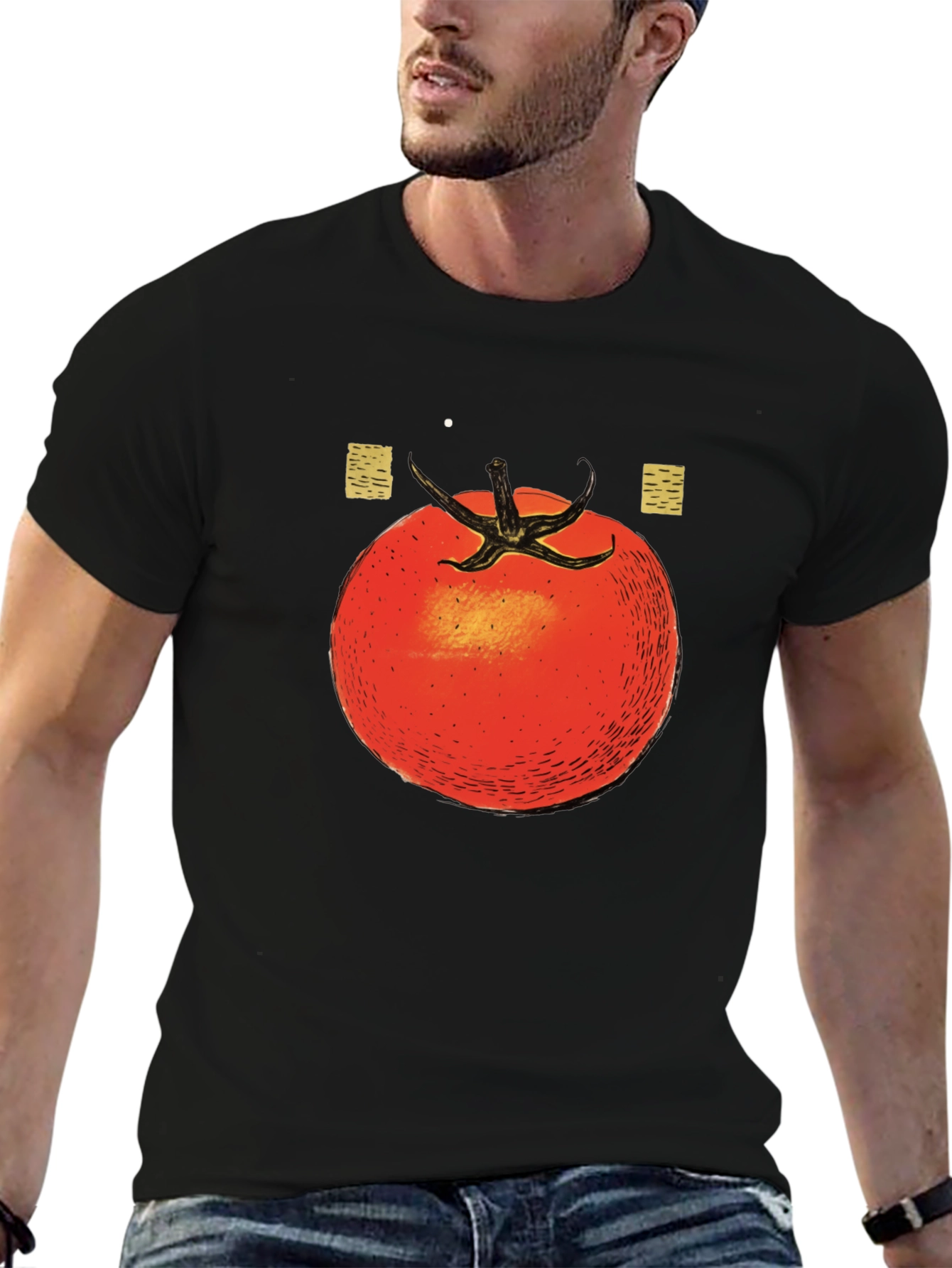 Black Tomato Graphic Print Black T-Shirt view 6