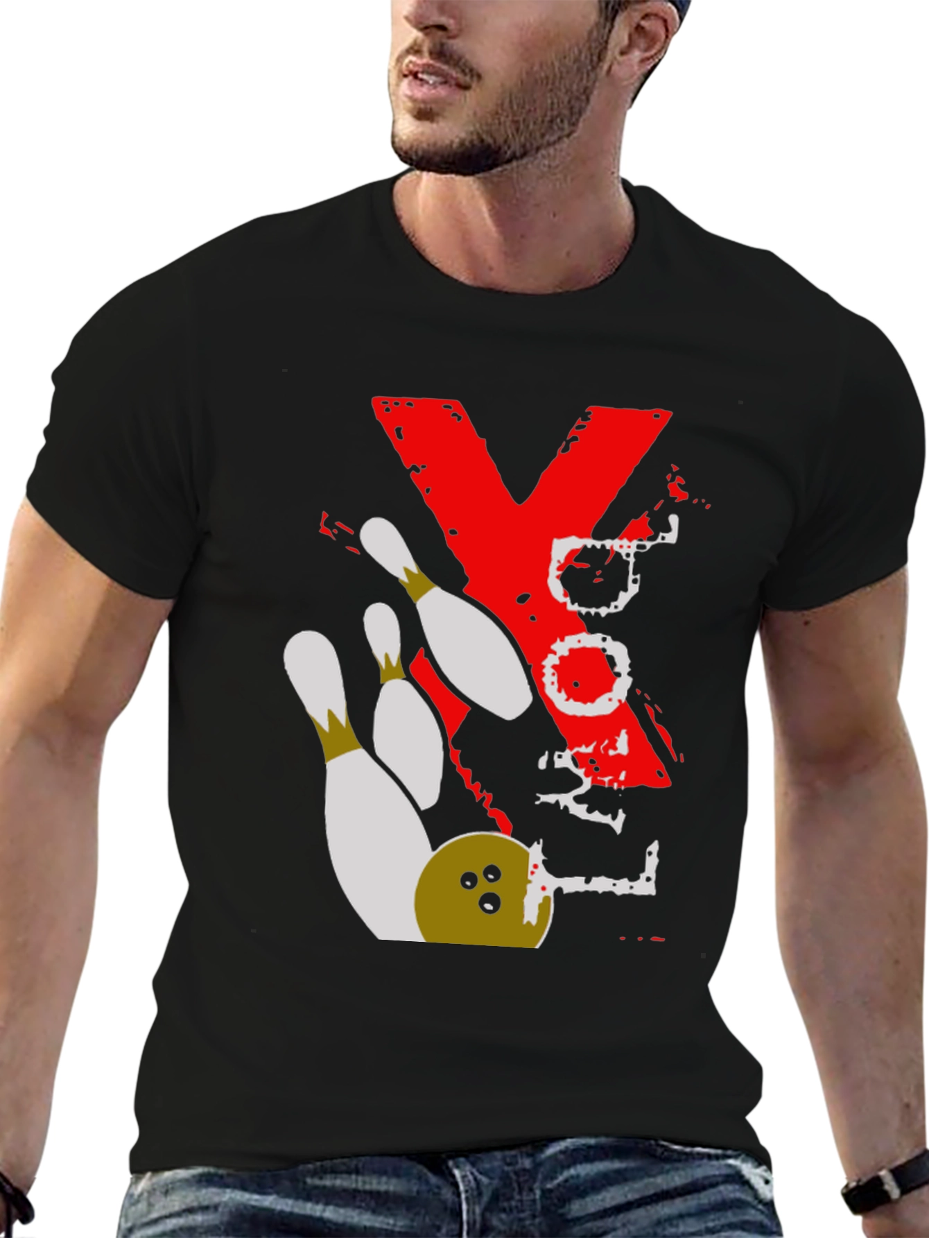 Black Bowling Strike T-Shirt view 6