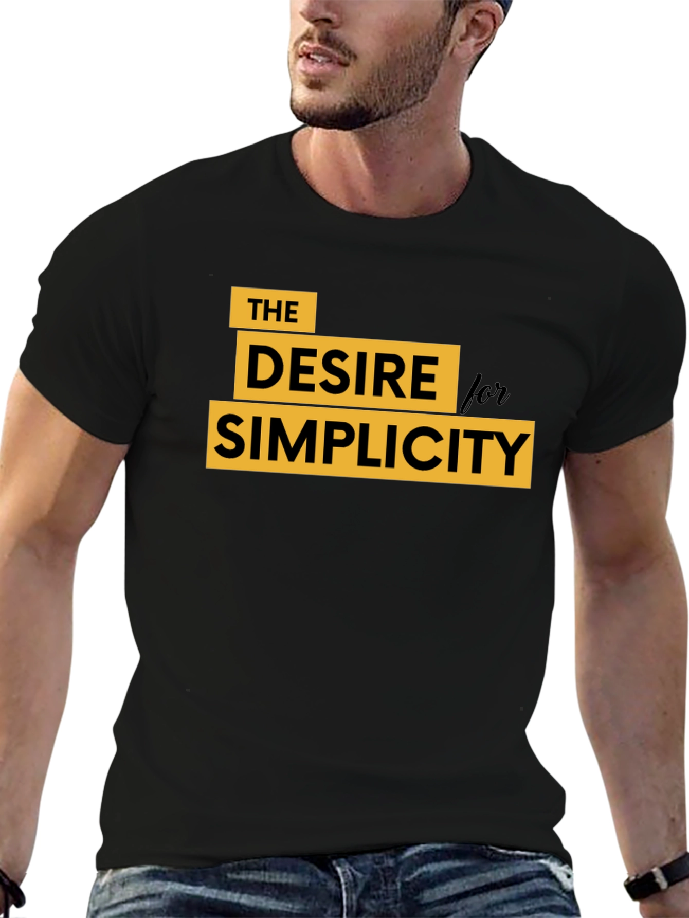 Black Desire for Simplicity Graphic Tee - Black view 6
