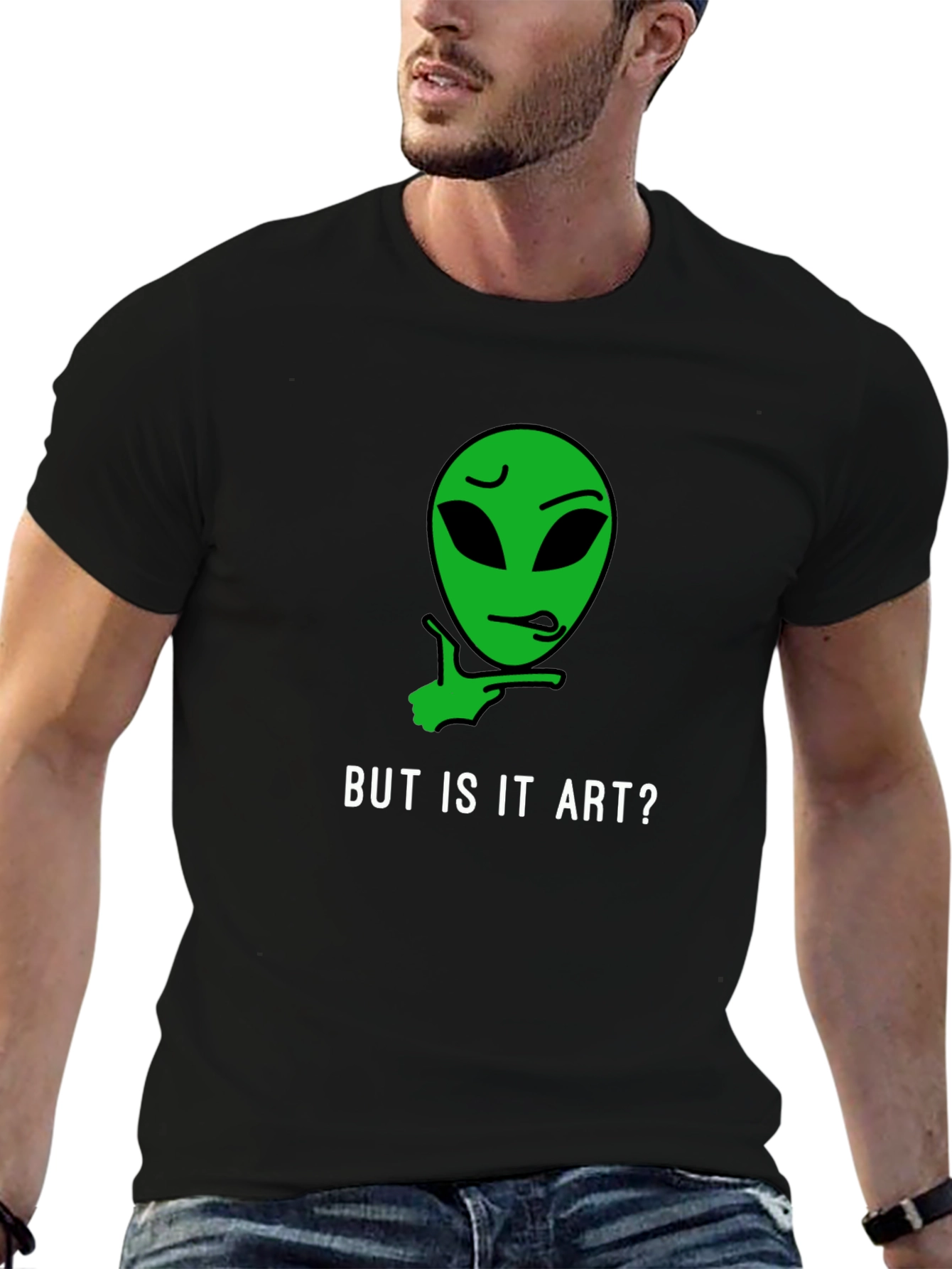 Black But Is It Art? Alien Graphic Tee - Black view 6