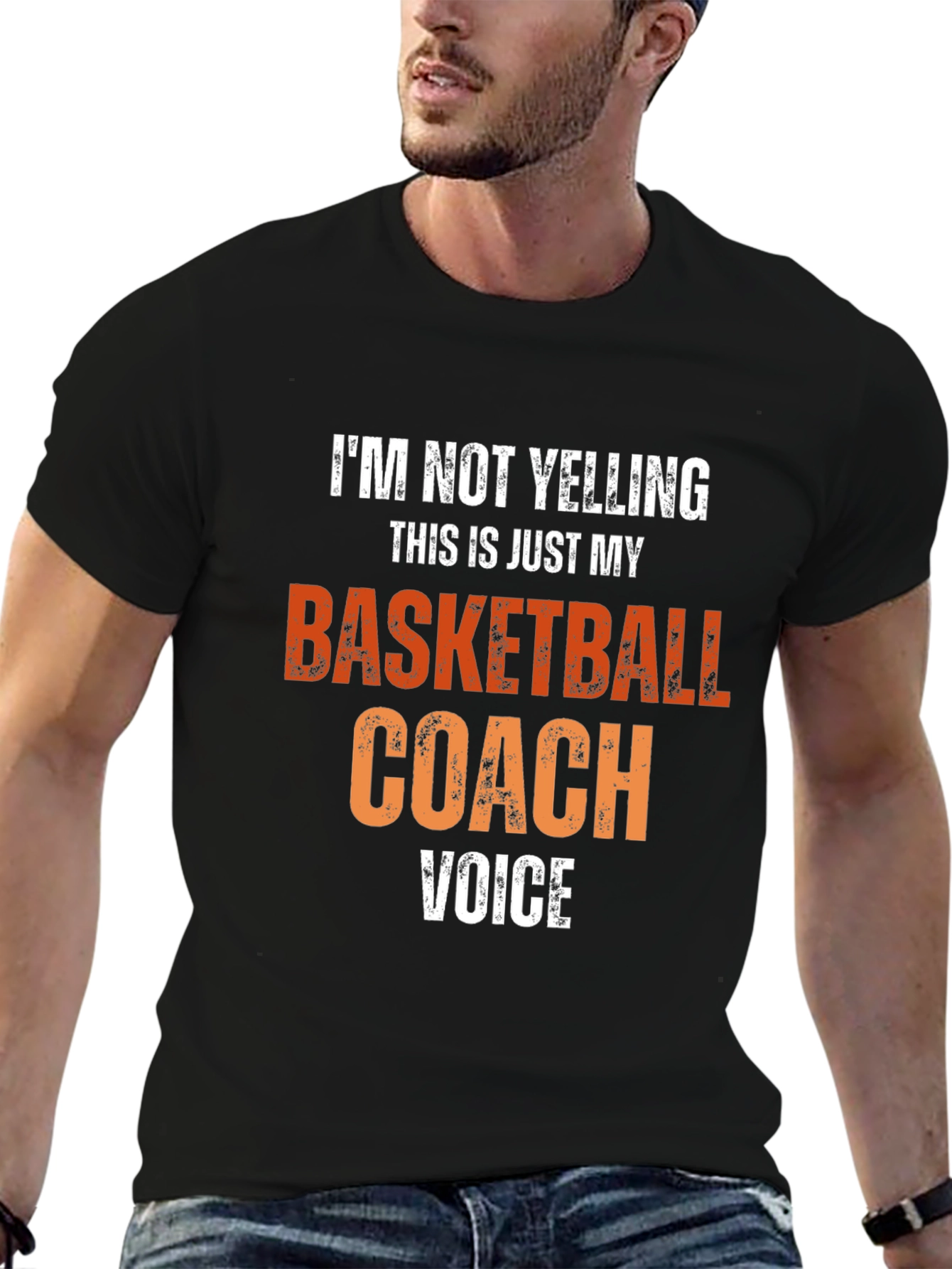 Black Basketball Coach Voice T-Shirt view 6