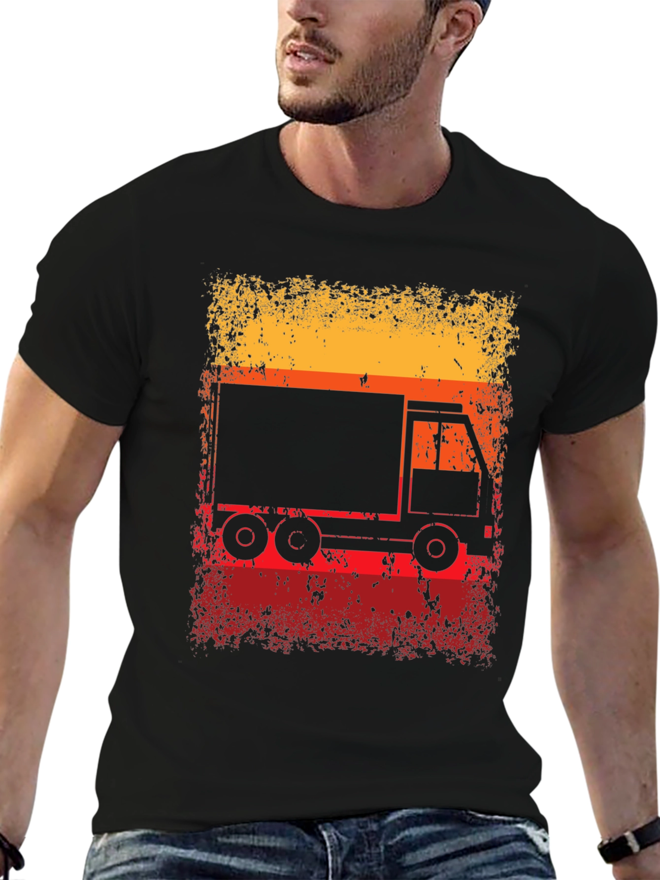 Black Retro Truck Graphic T-Shirt view 6