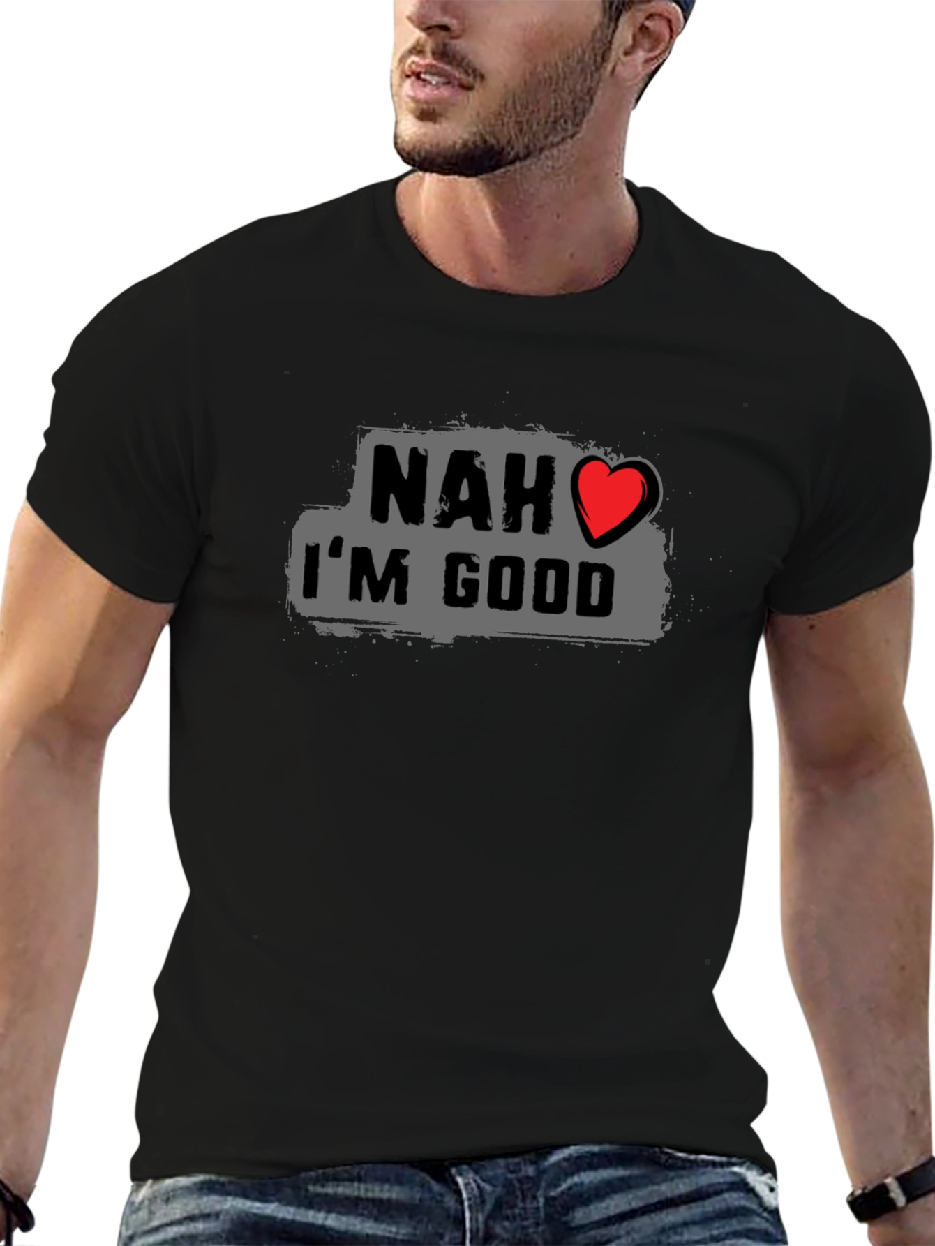 Black Nah I'm Good Graphic Tee view 6