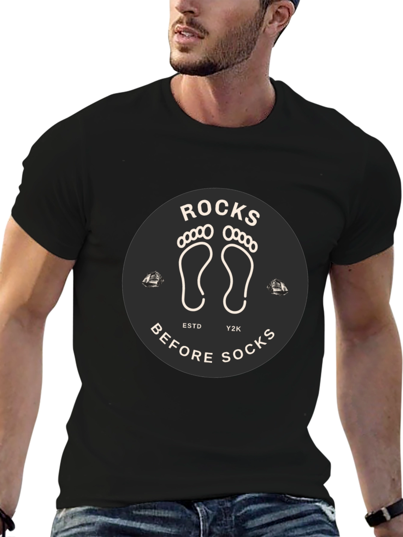 Black Rocks Before Socks Black Graphic Tee view 6