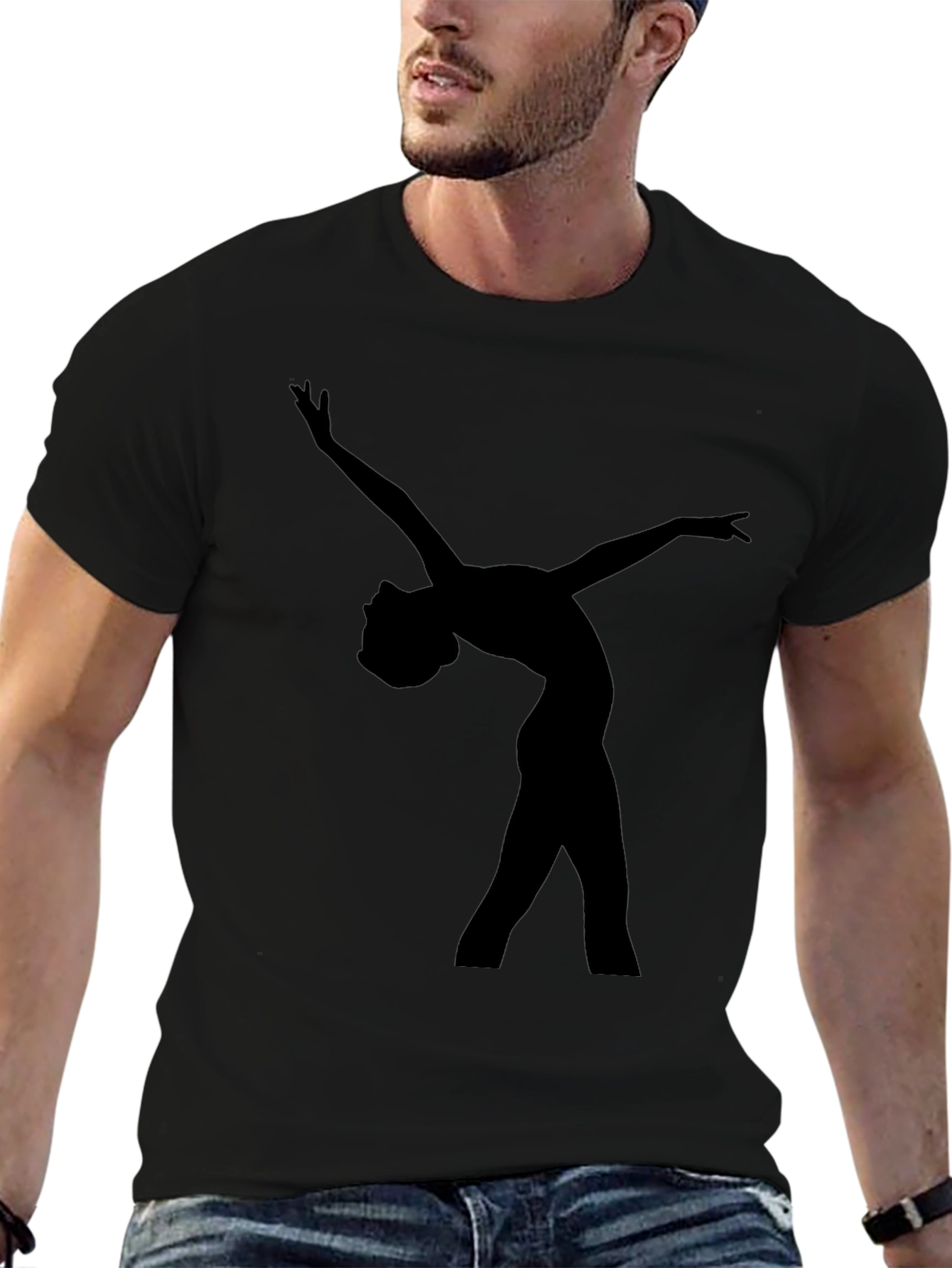 Black Black Dancer Silhouette Graphic Tee - Unisex view 6
