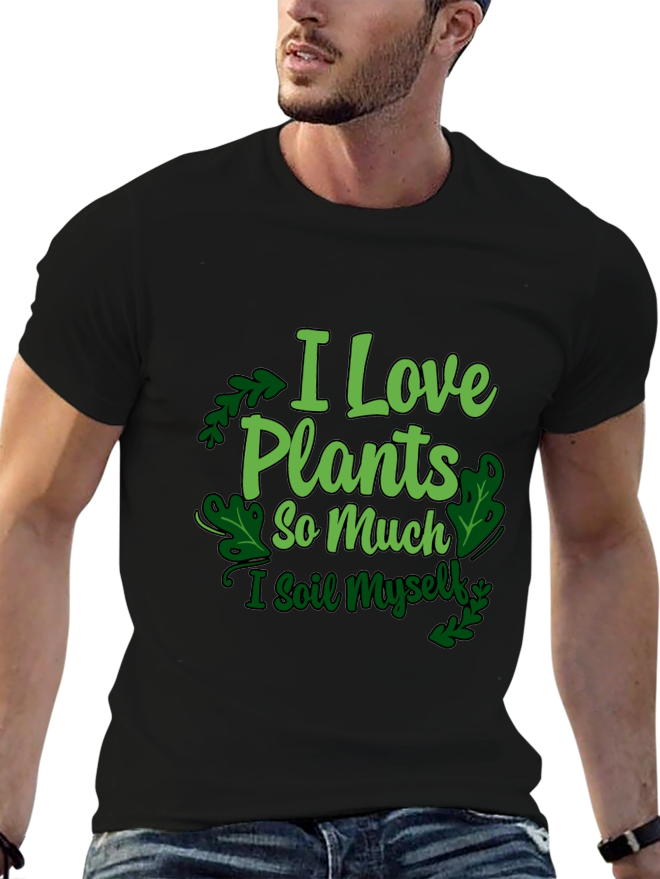 Black I Love Plants T-Shirt - Funny Gardening Tee view 6