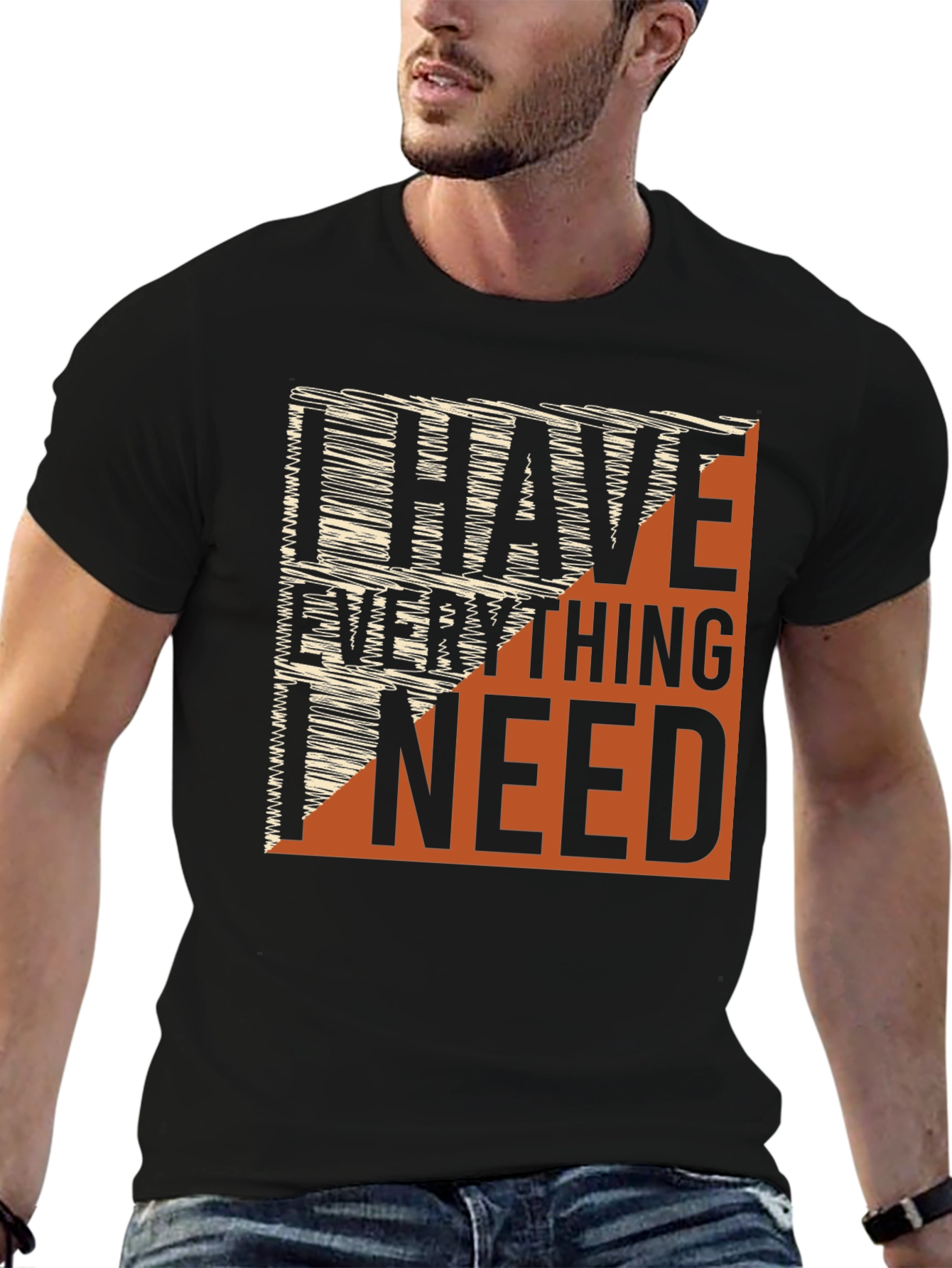 Black I Have Everything I Need Graphic Tee view 6