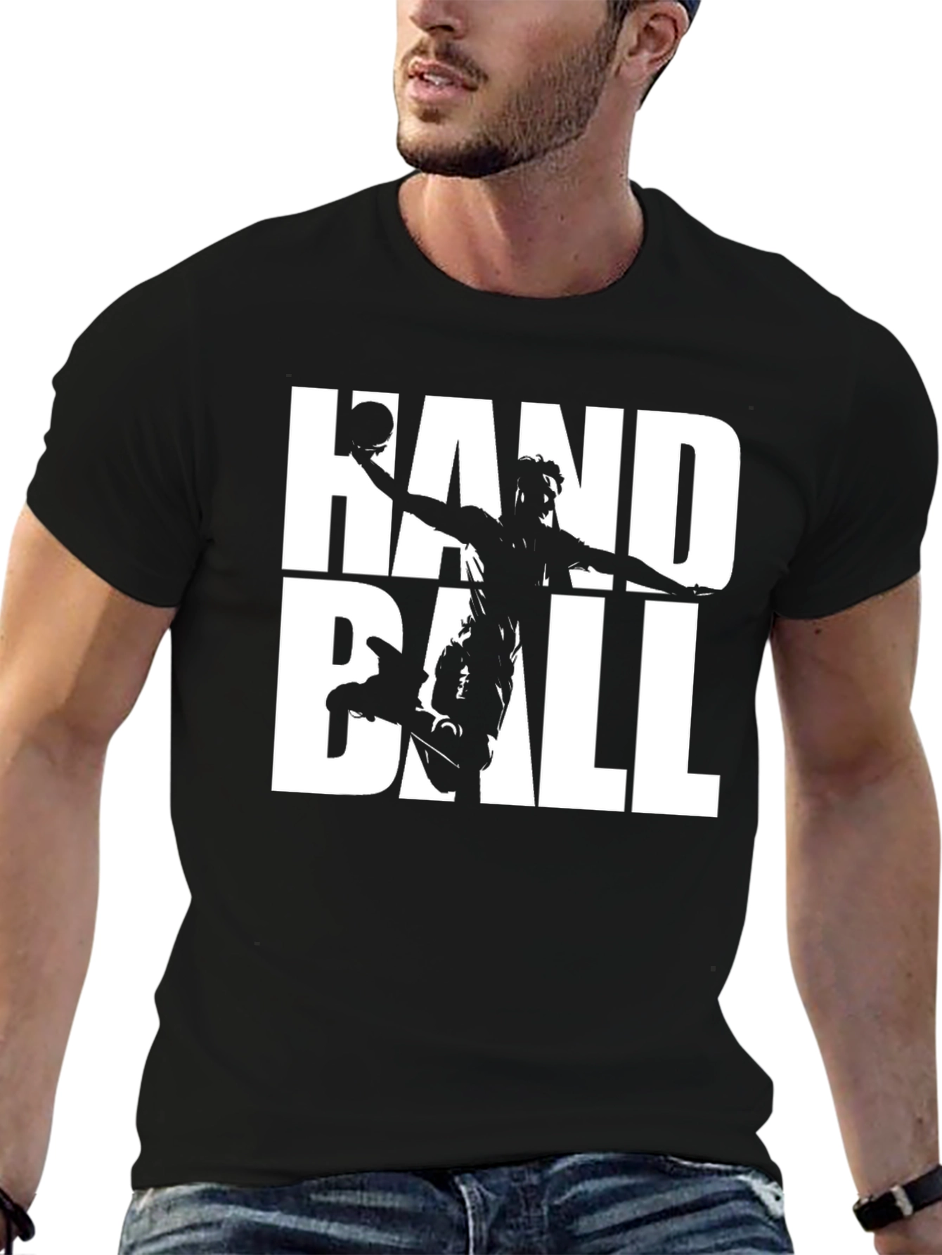 Black Handball Graphic T-Shirt - Black Cotton Tee view 6