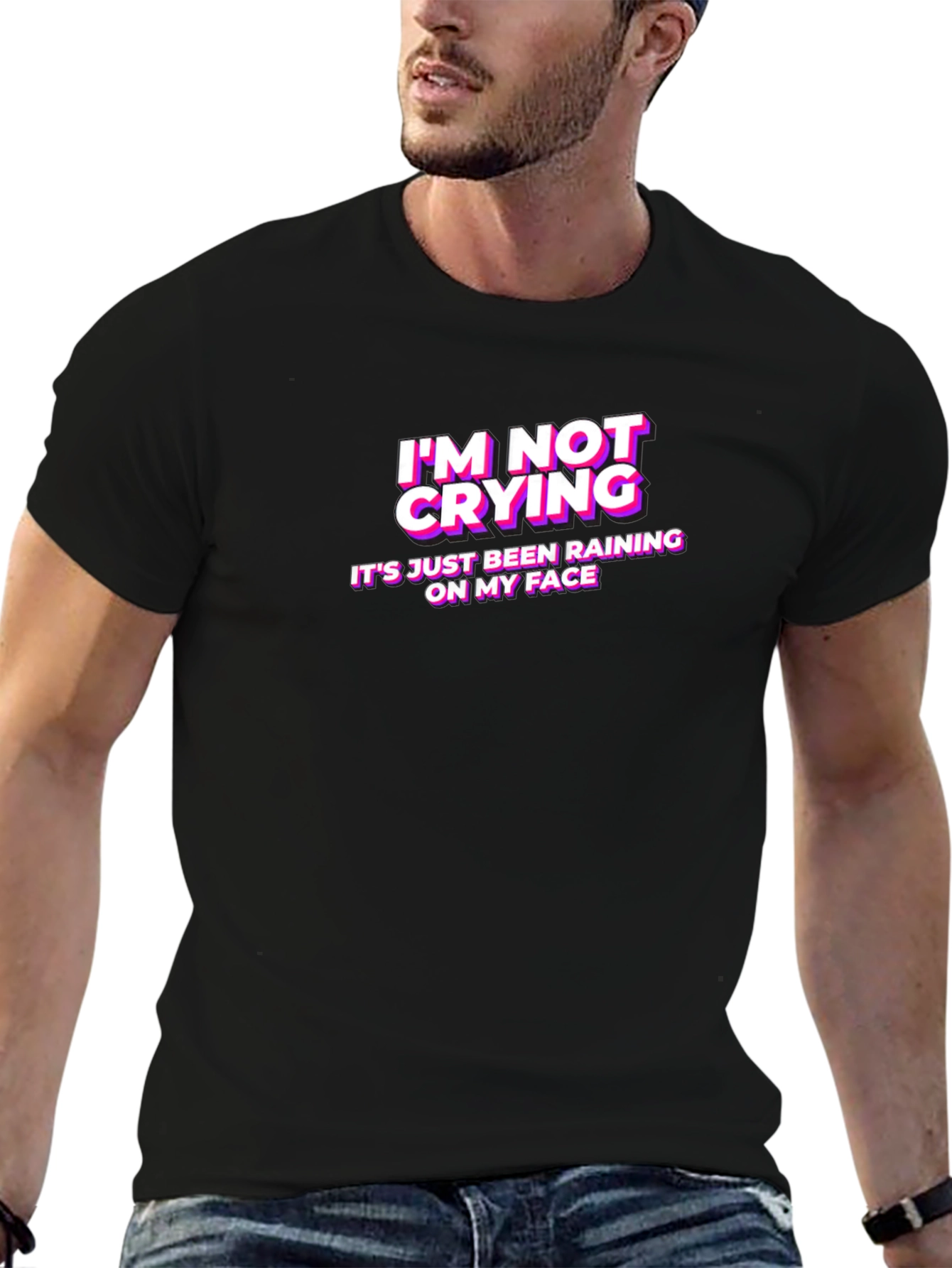 Black I'm Not Crying Funny Graphic Tee view 6