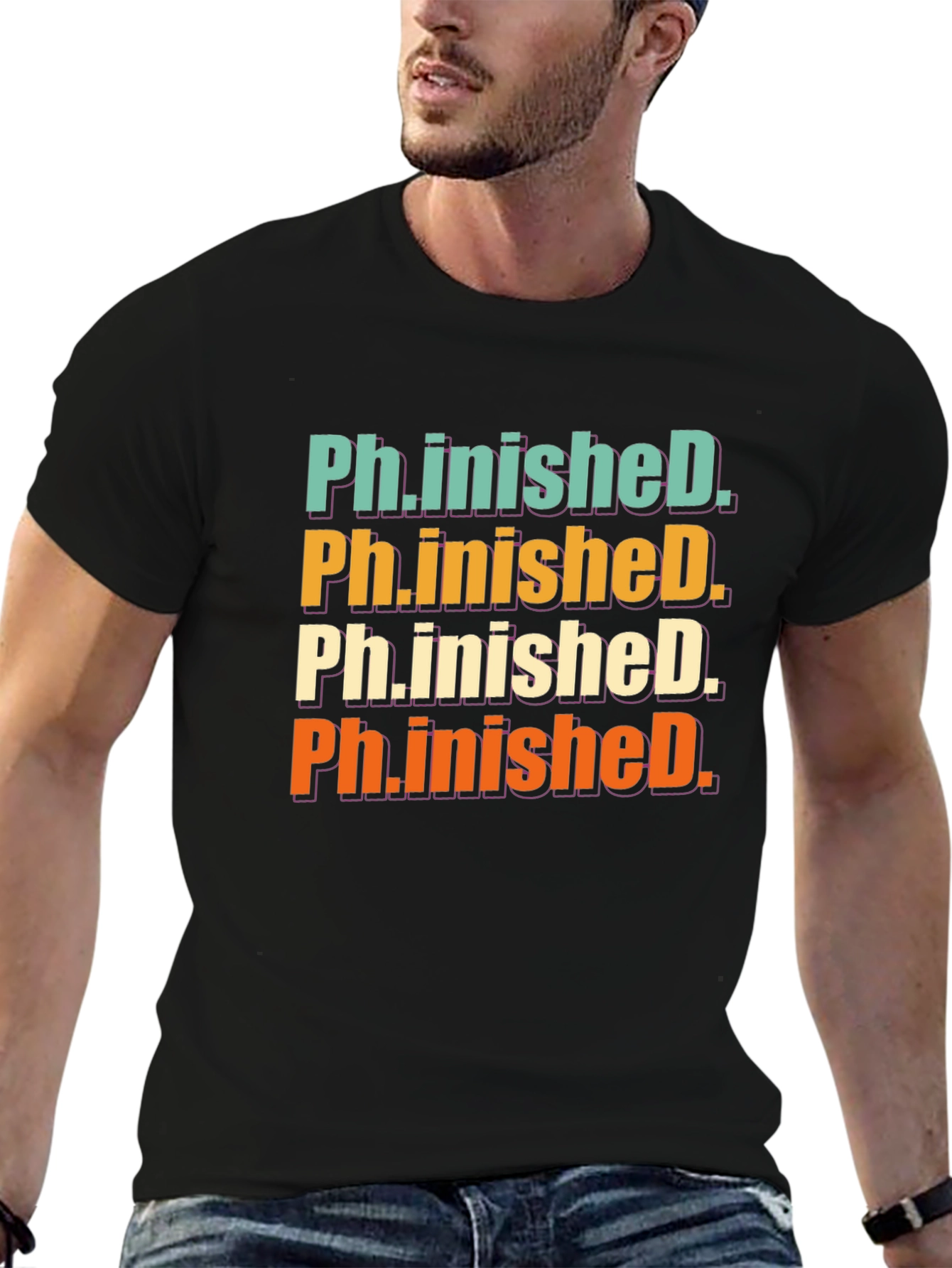 Black Ph.inished. Graphic T-Shirt - Graduation Gift view 6