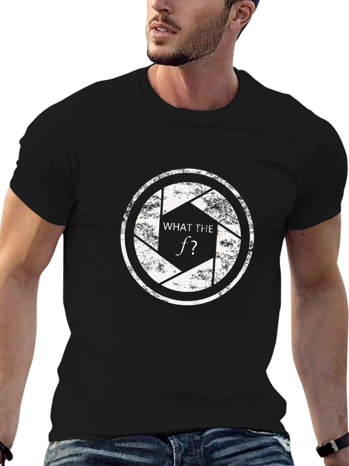 Black What The F Stop Aperture T-Shirt - Photography Humor view 6