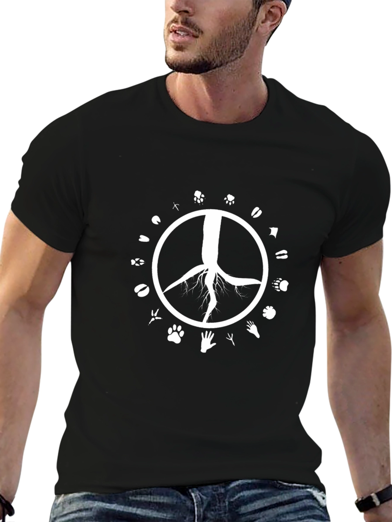 Black Nature Peace T-Shirt view 6